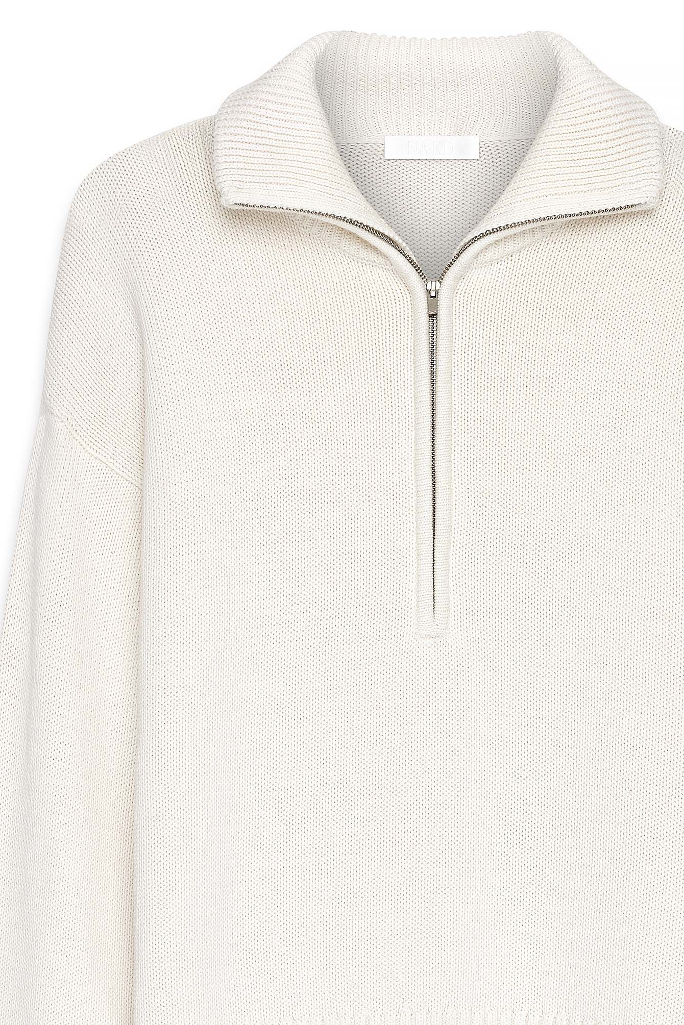 High Neck Zipped Knitted Sweater Grey | NA-KD