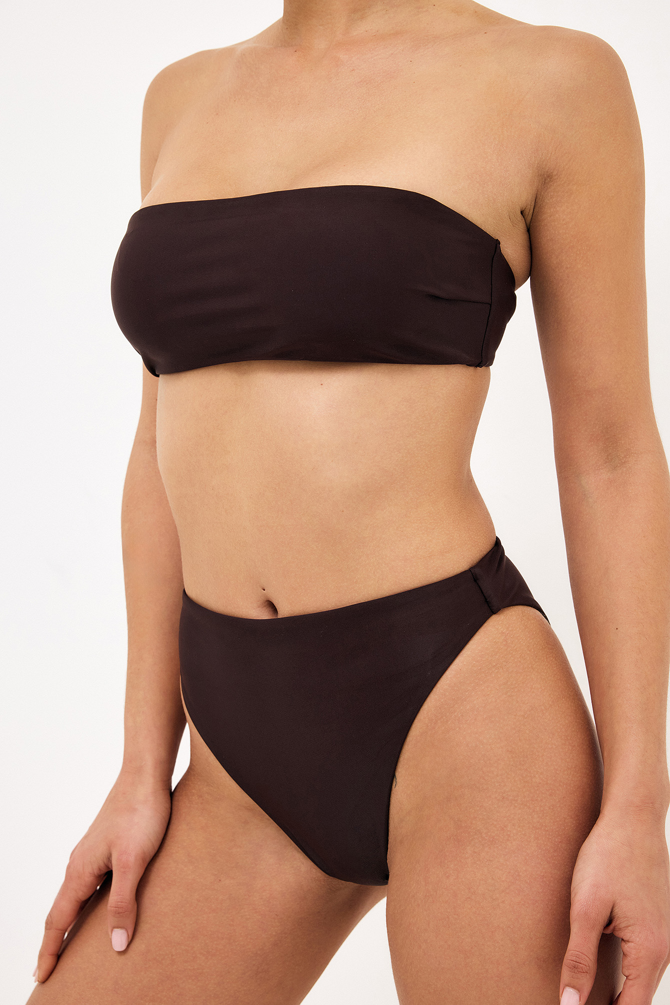 High Waist Bikini Panty - Bikinis - Brown - S - NA-KD / NAKD
