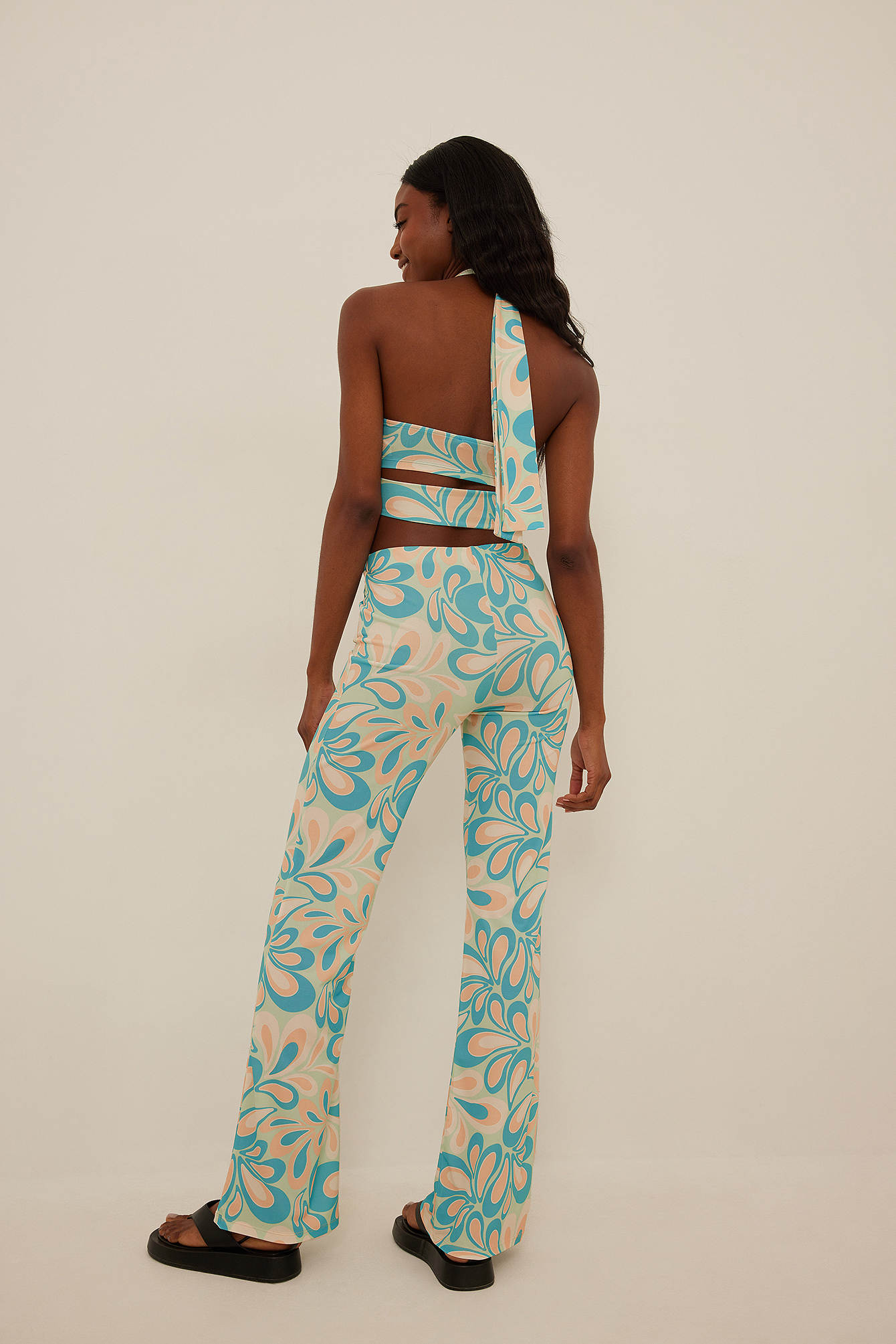 High Waist Printed Trousers Multicolor 