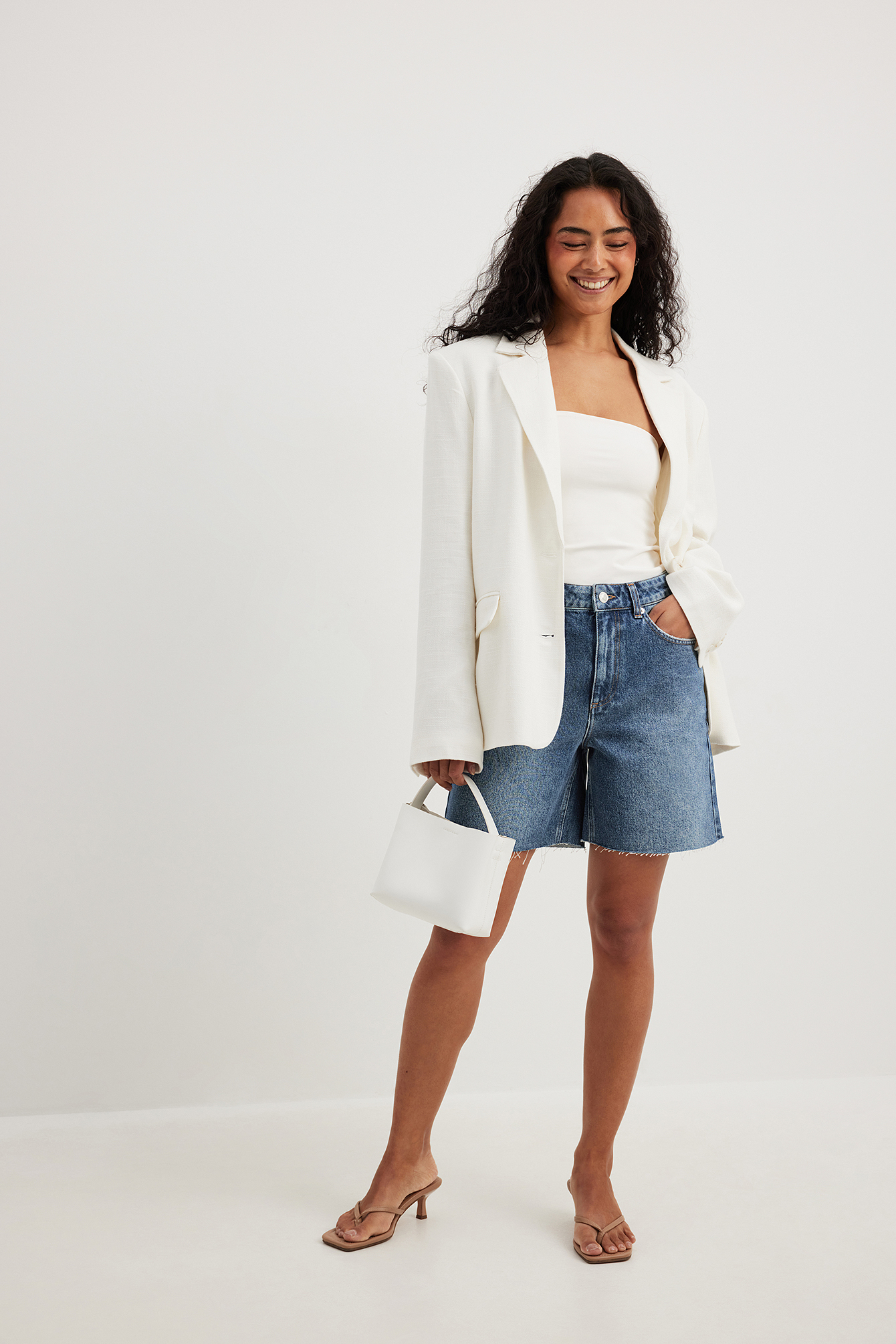 High waist denim shorts