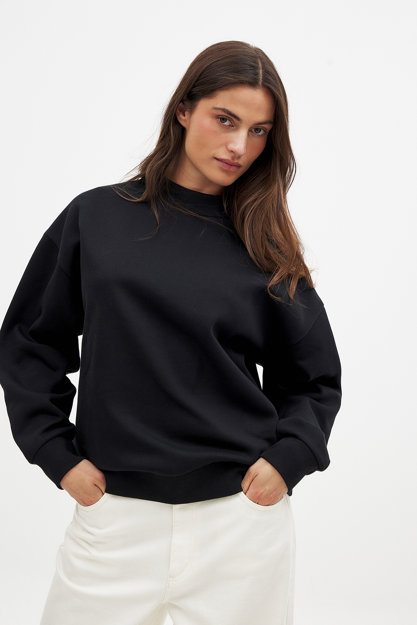 NA-KD Trend - Detail genser med høy hals - Sweatshirts - Svart - M (EU 38-40) - NA-KD / NAKD