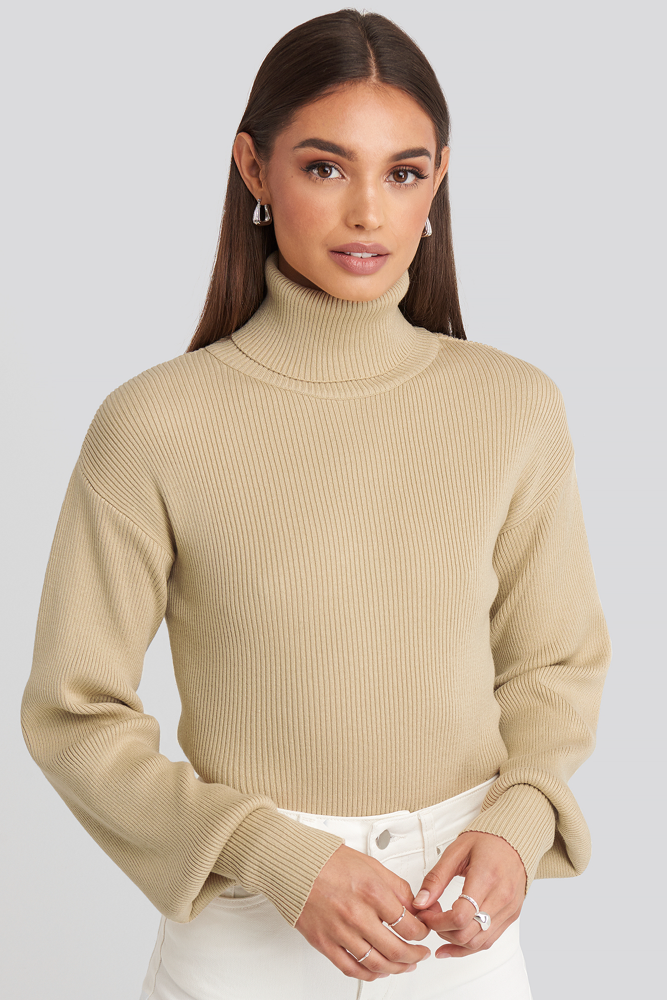Drop Shoulder Sweater Beige