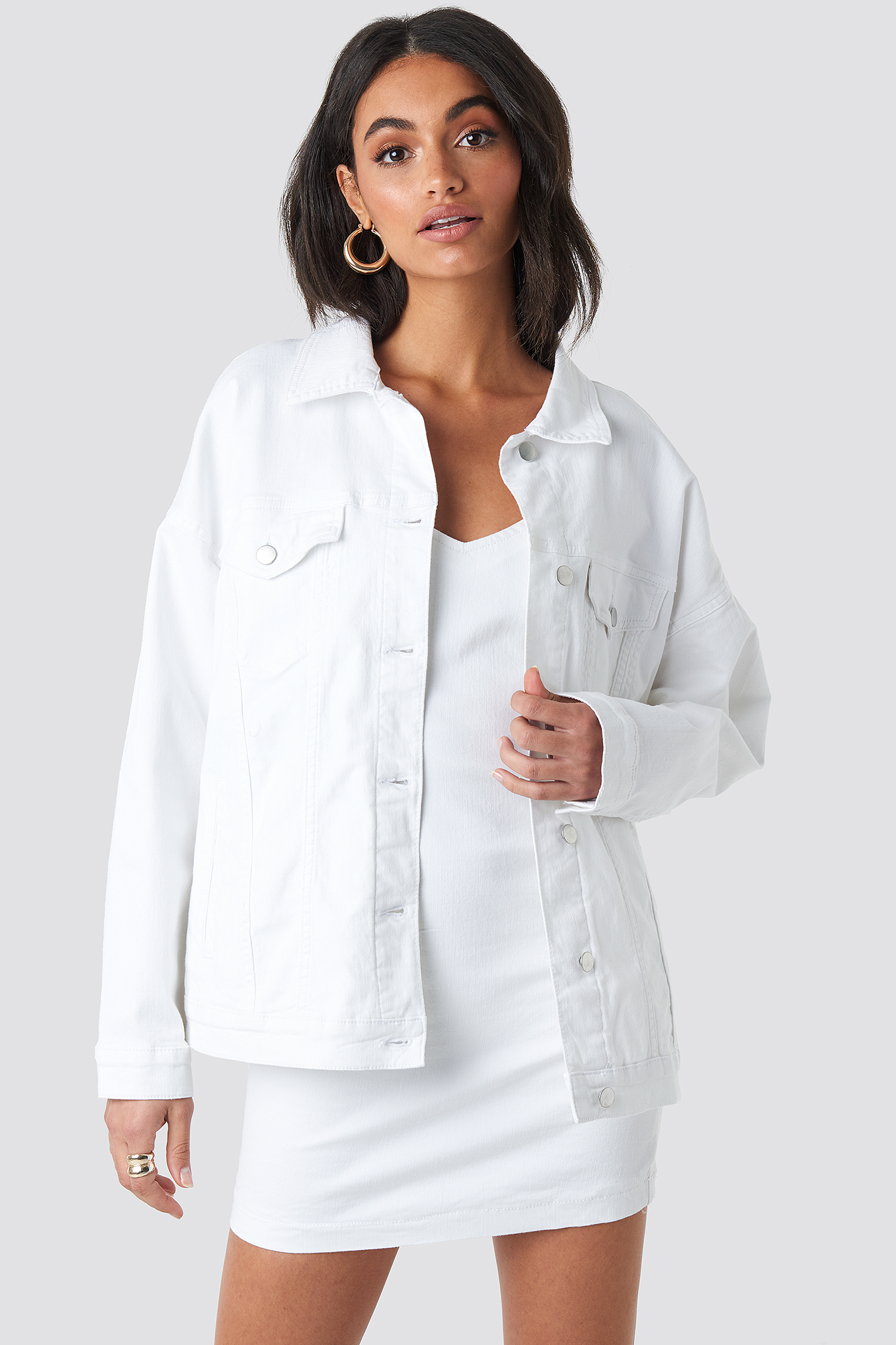 Oversized Denim Jacket White