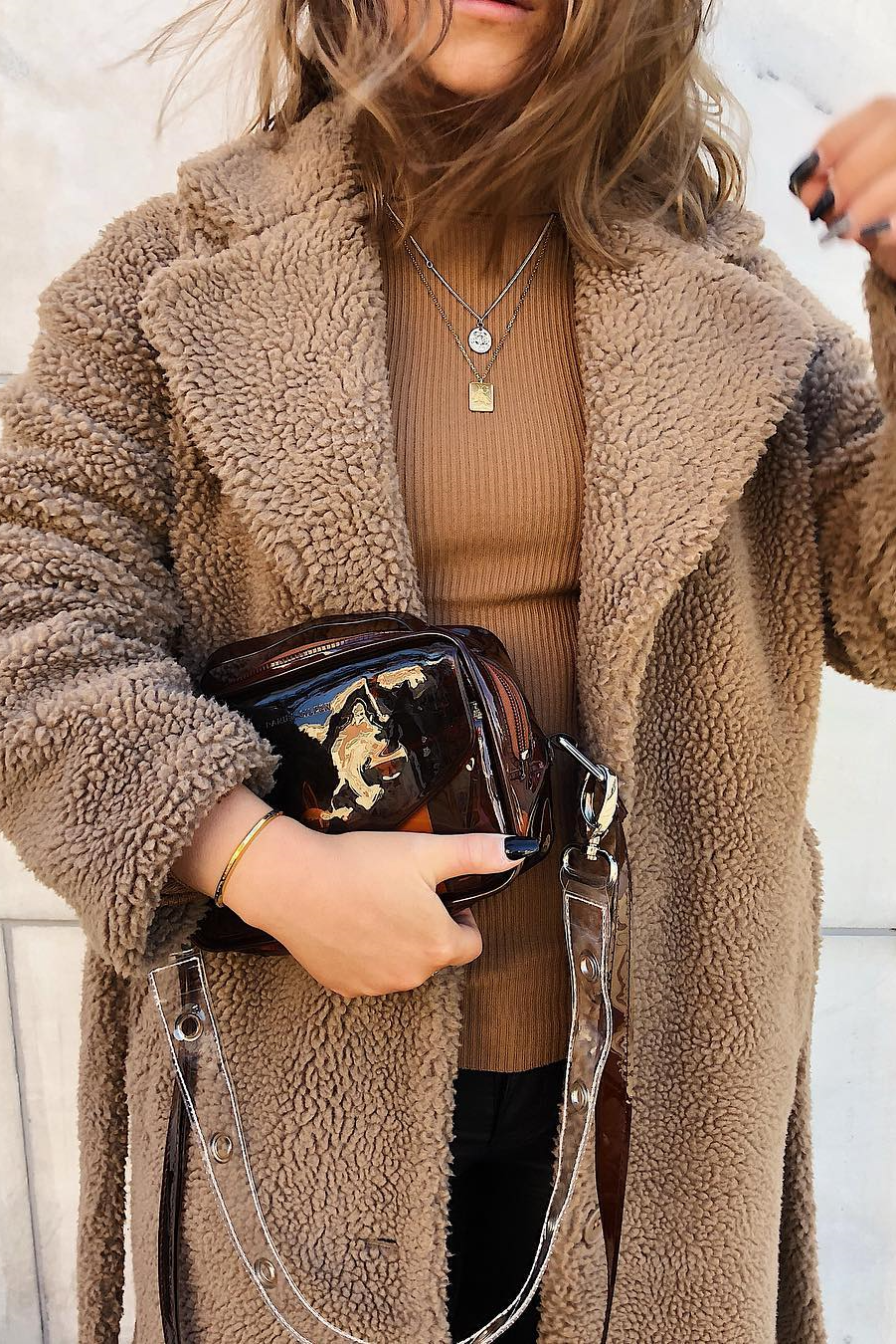 big collar teddy coat