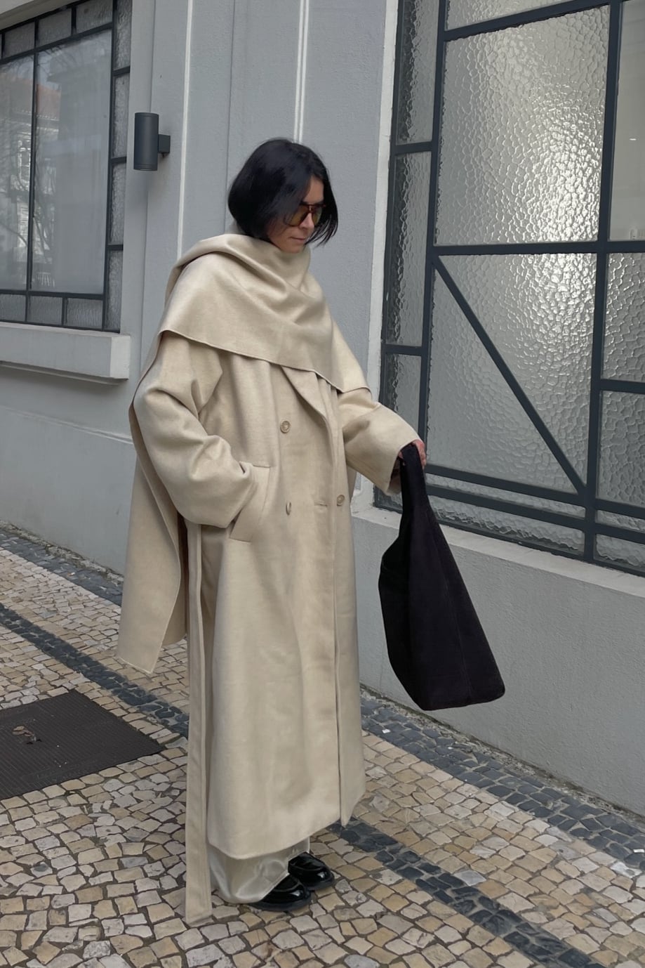 Wool Blend Scarf Detail Coat Beige | NA-KD Wool Blend Scarf Detail Coat Beige | NA-KD