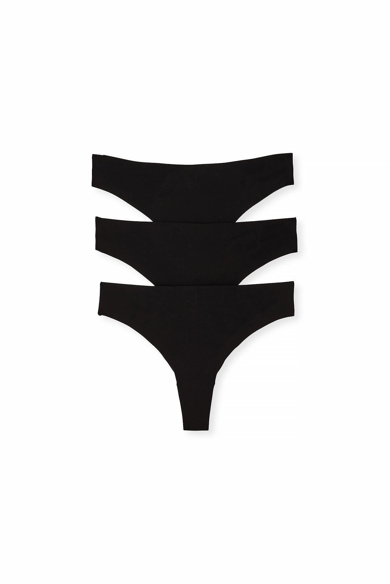 NA-KD Lingerie Invisible string - 3-pak - Onderbroeken - Zwart - XXS - NA-KD / NAKD