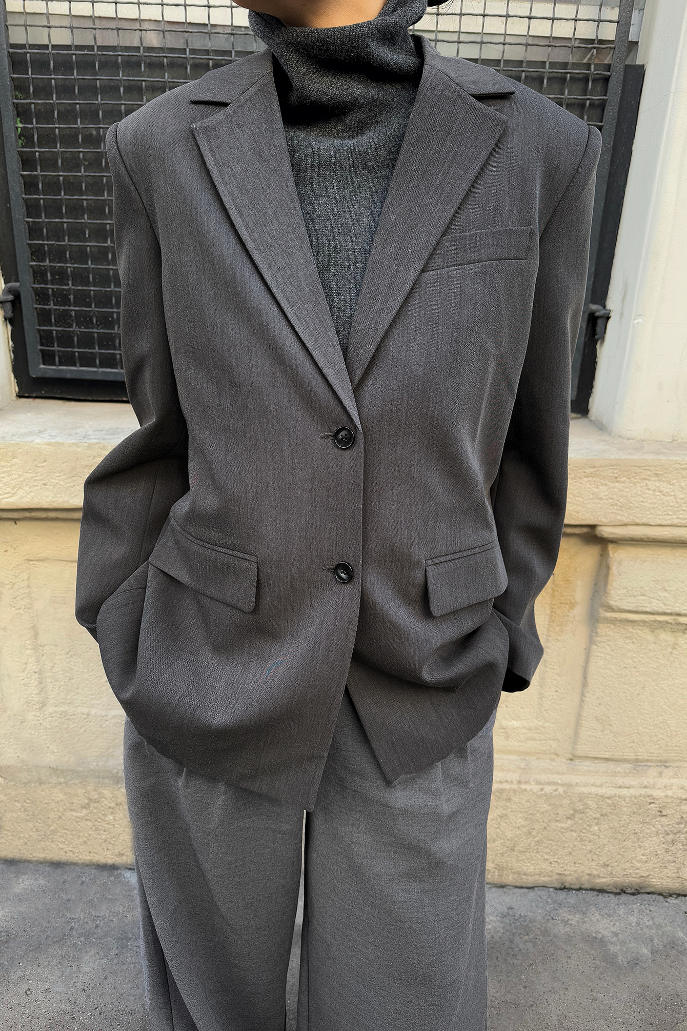 Oversized Open Back Blazer Grey | NA-KD