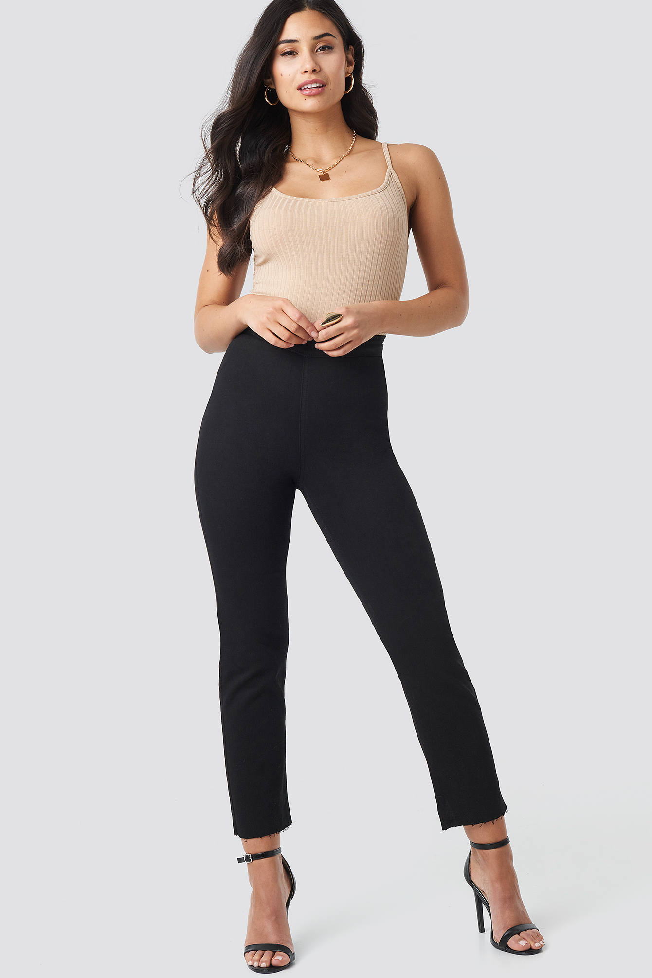Highwaist Straight Leg Jeans Black