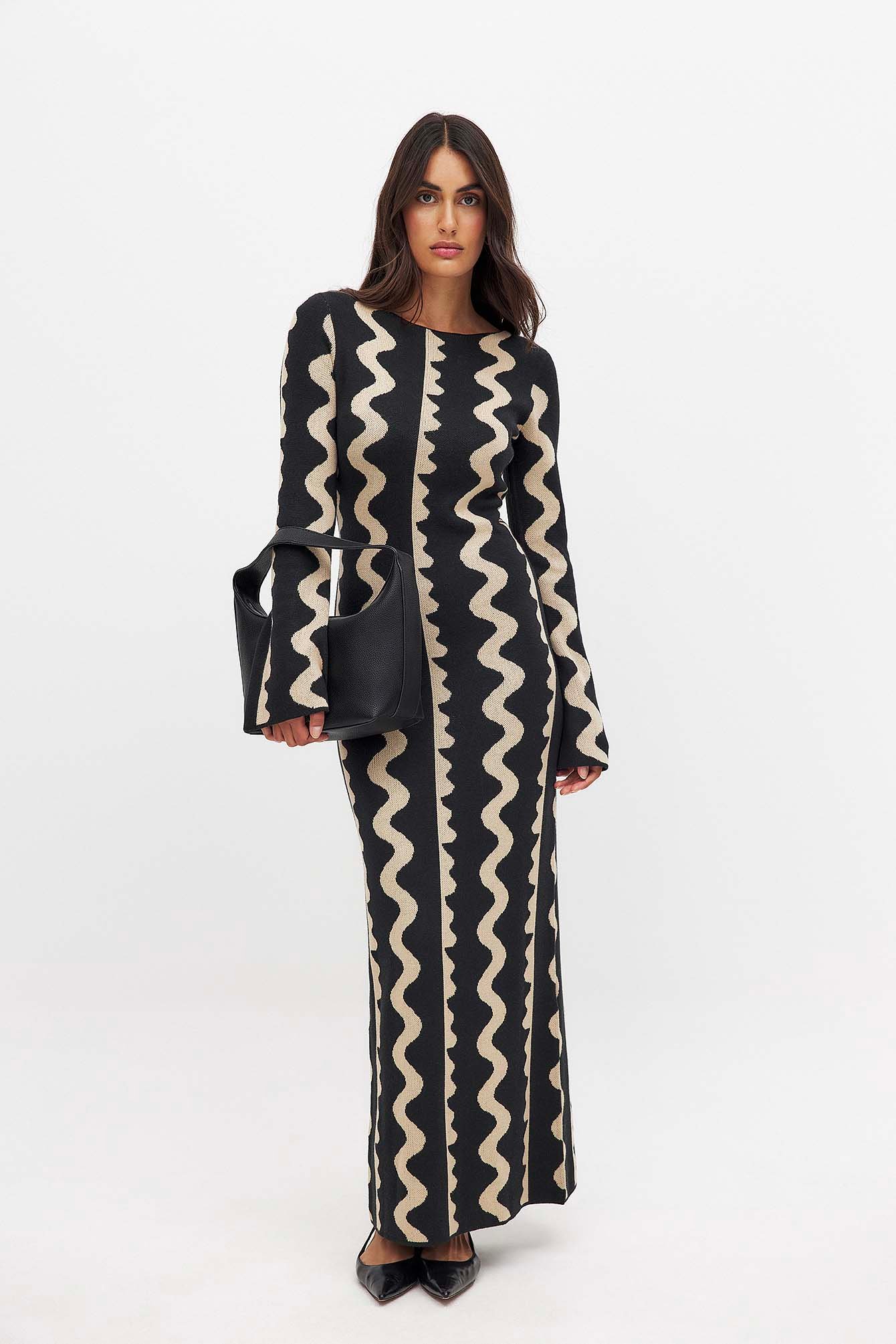 NA-KD Jacquard Knitted Maxi Dress - Long Sleeve Maxi Dresses - Multicolor - Xs NA-KD Jacquard Knitted Maxi Dress - Long Sleeve Maxi Dresses - Multicolor - Xs