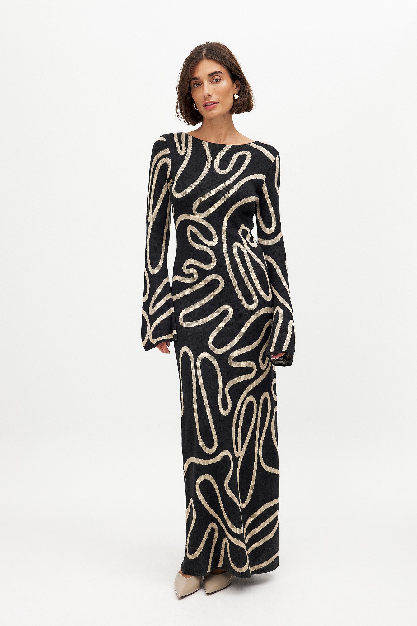 Jacquard Knitted Maxi Dress Multicolor | NA-KD Jacquard Knitted Maxi Dress Multicolor | NA-KD