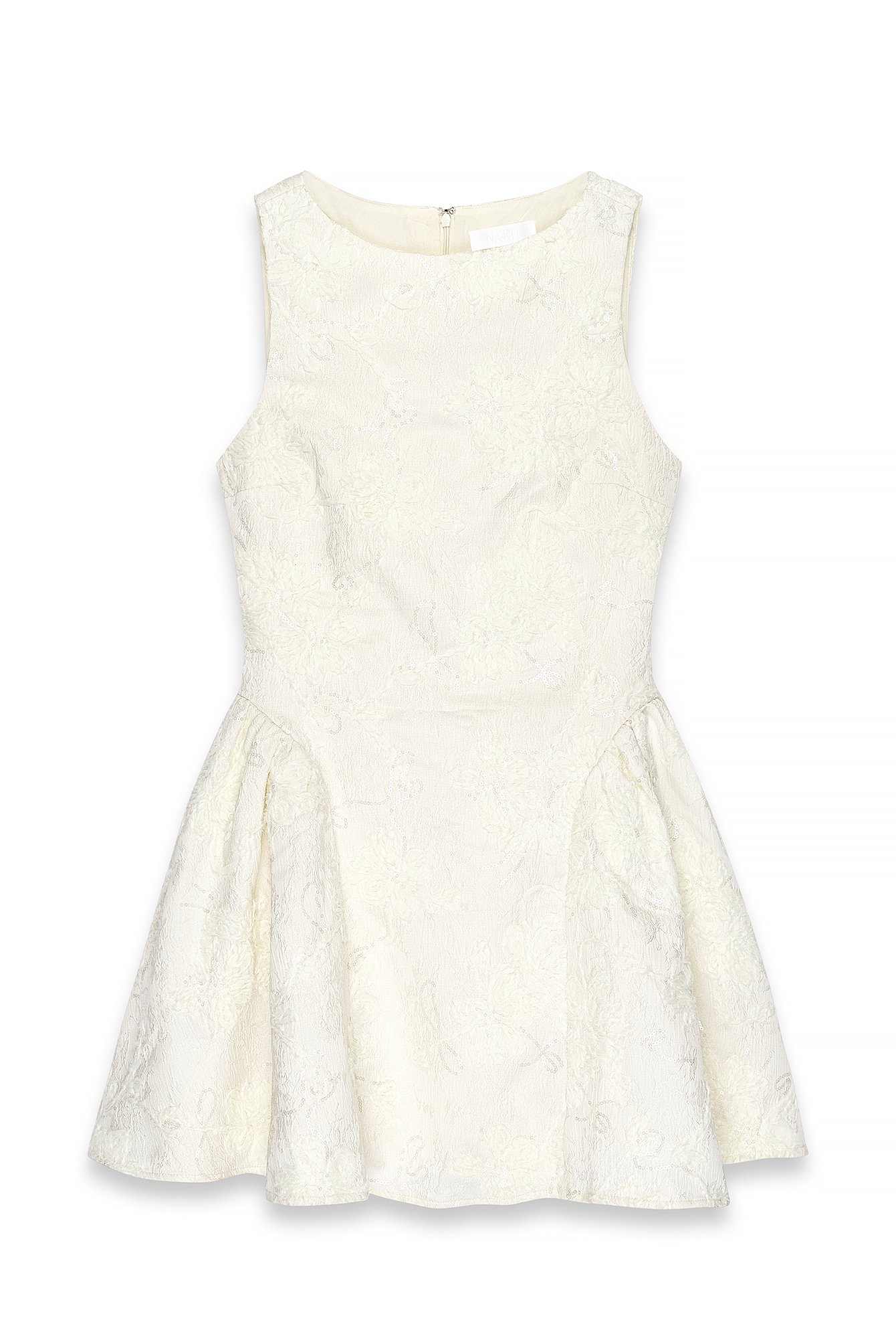 NA-KD Jacquard Sequin Ruched Hip Mini Dress - Party Dresses - Offwhite - EU 44 - NA-KD / NAKD