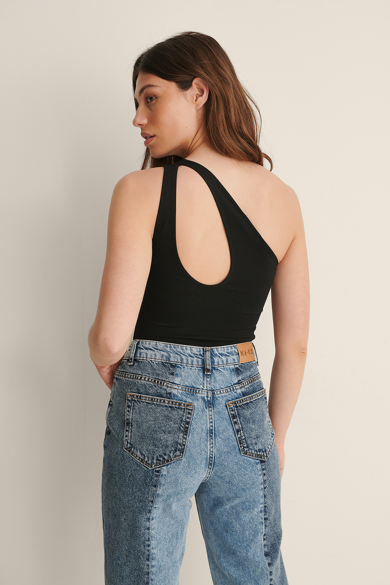 Cut Out Jersey Top Blue | na-kd.com