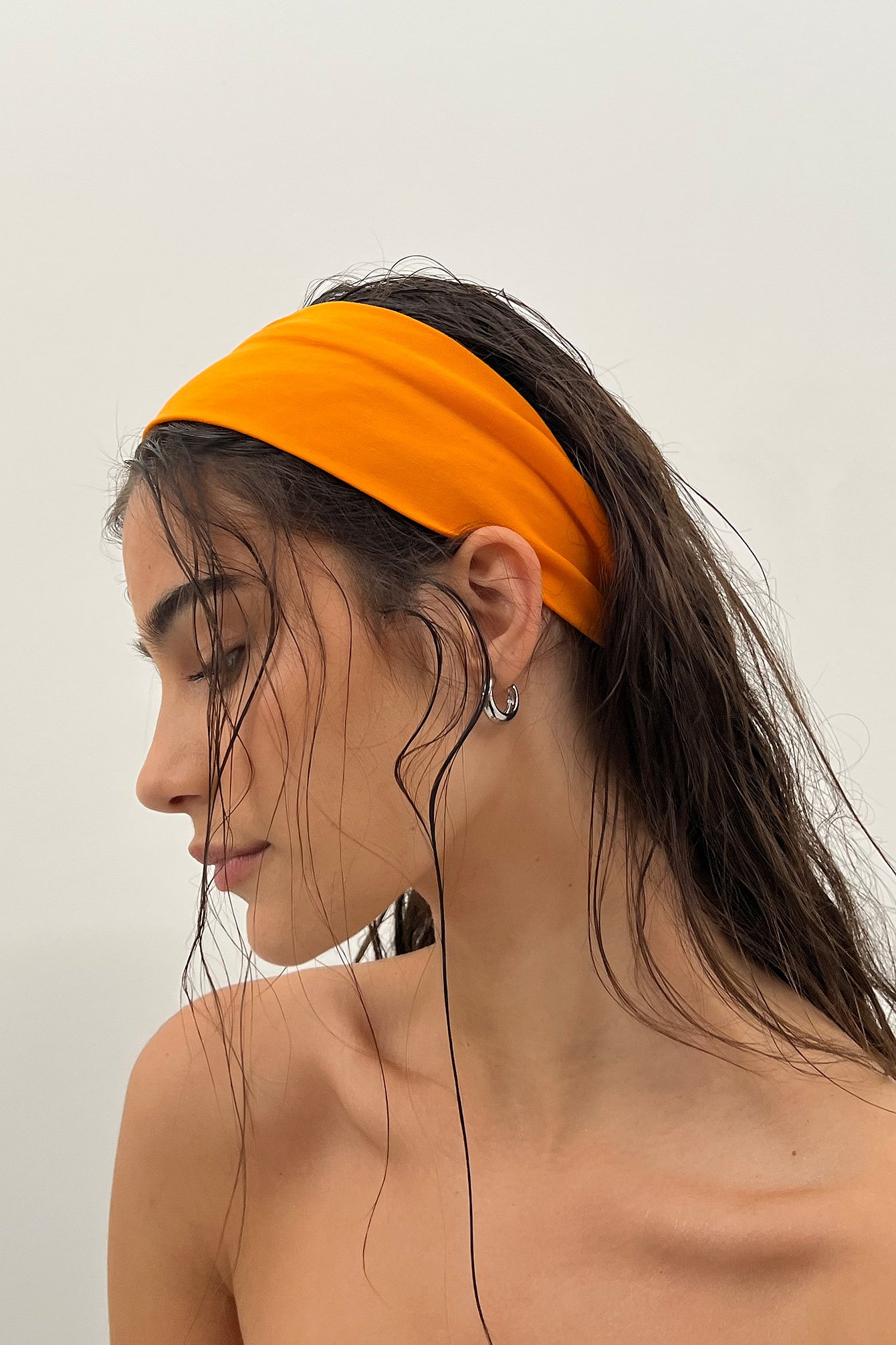 Orange Bio-Haarband aus Jersey