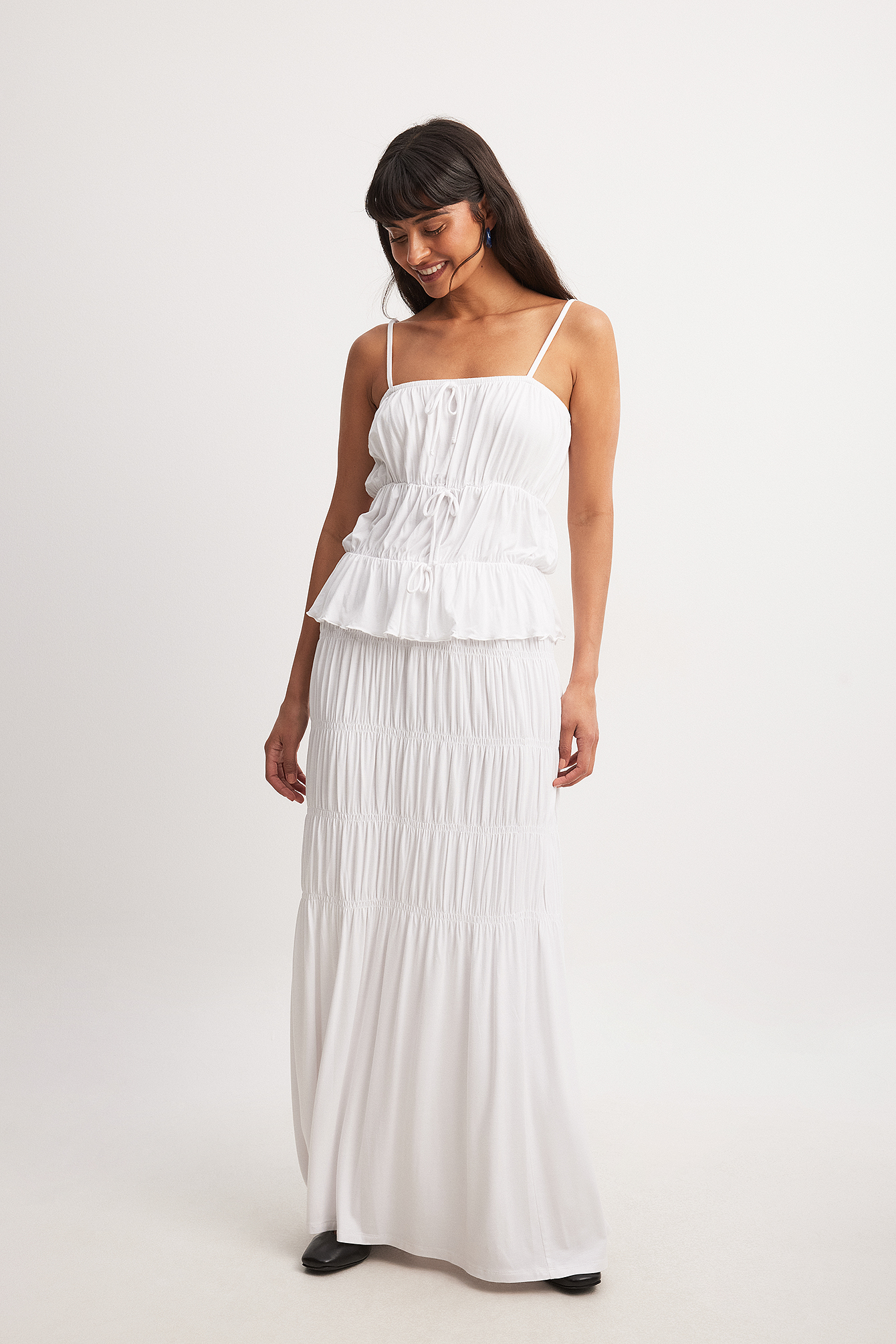 Jersey Maxi Skirt White NA-KD - Main Image