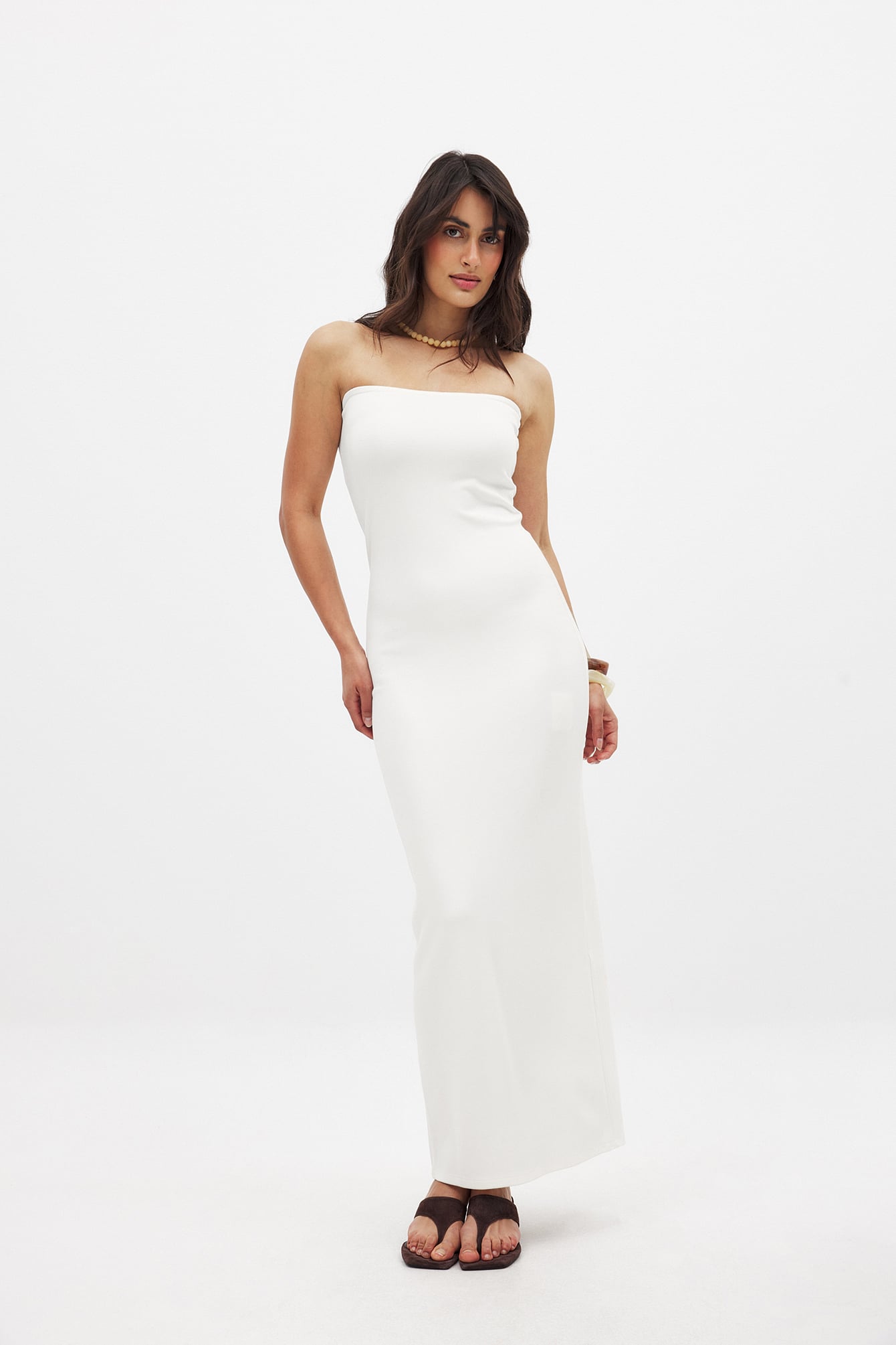 Robe tube longue en jersey - Robe bustier - Crème - L - NA-KD / NAKD