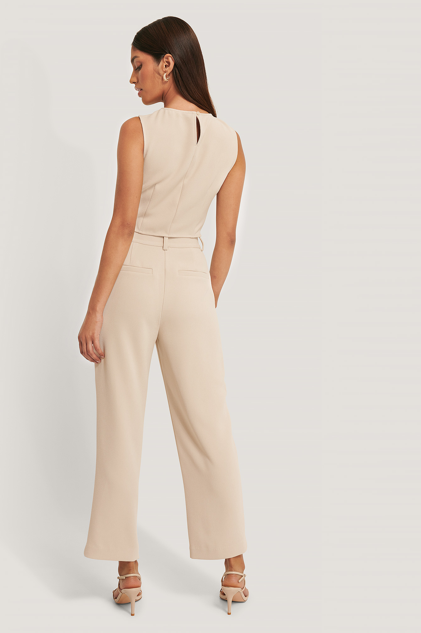 High Waist Suit Pants Beige | na-kd.com