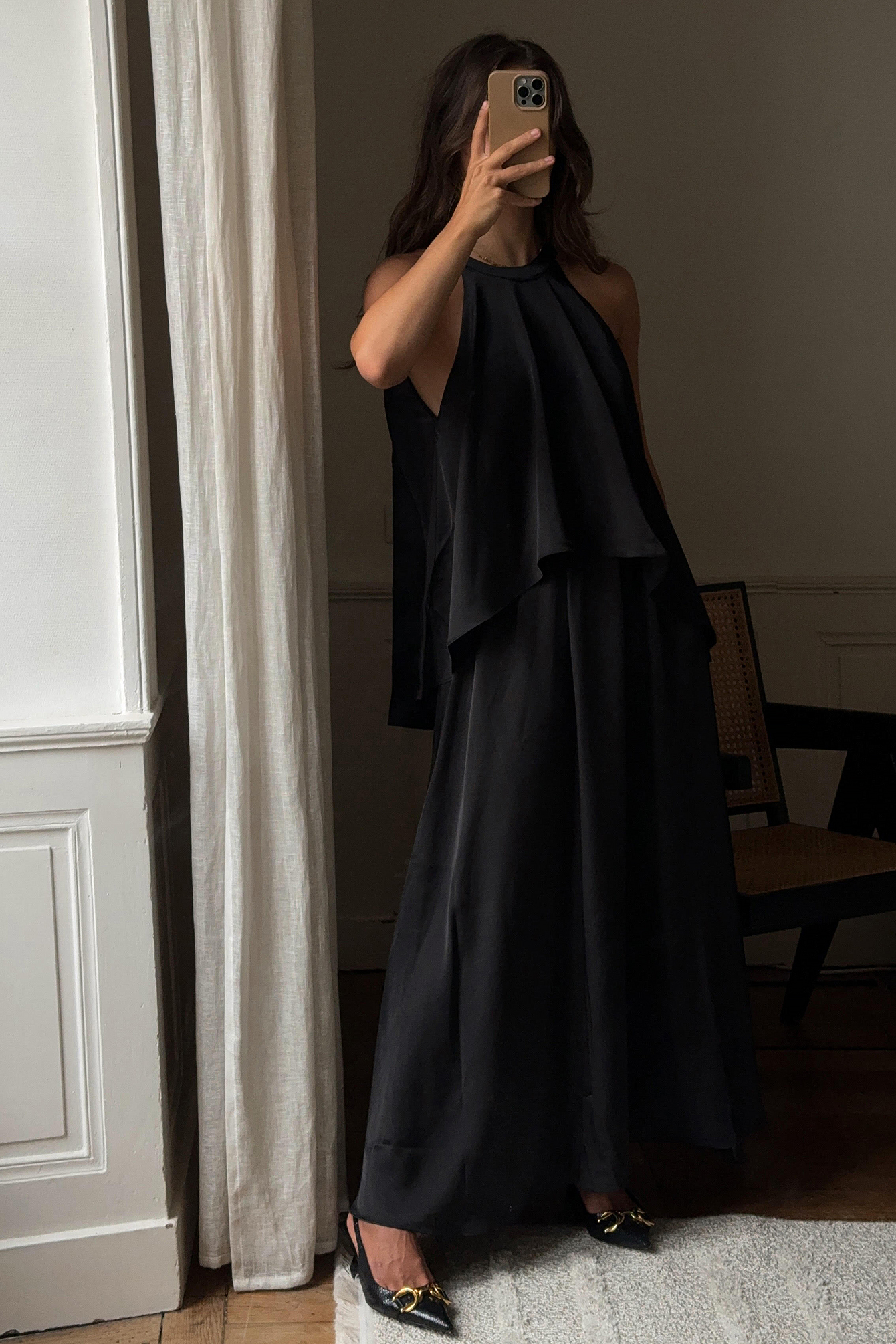 Satin Flowy Maxi Dress Black | NA-KD Satin Flowy Maxi Dress Black | NA-KD