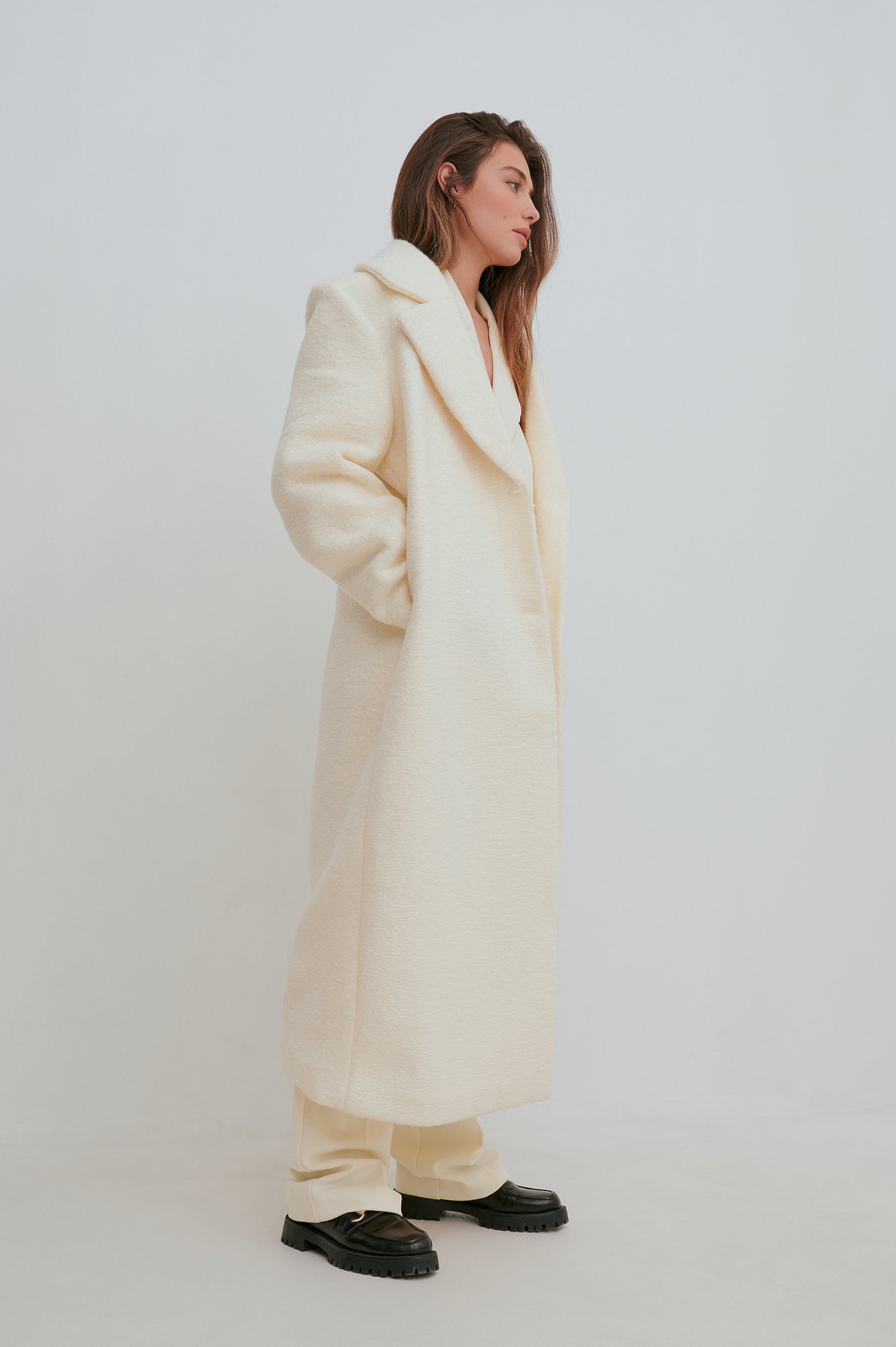 Winter White Fluffy Long Coat
