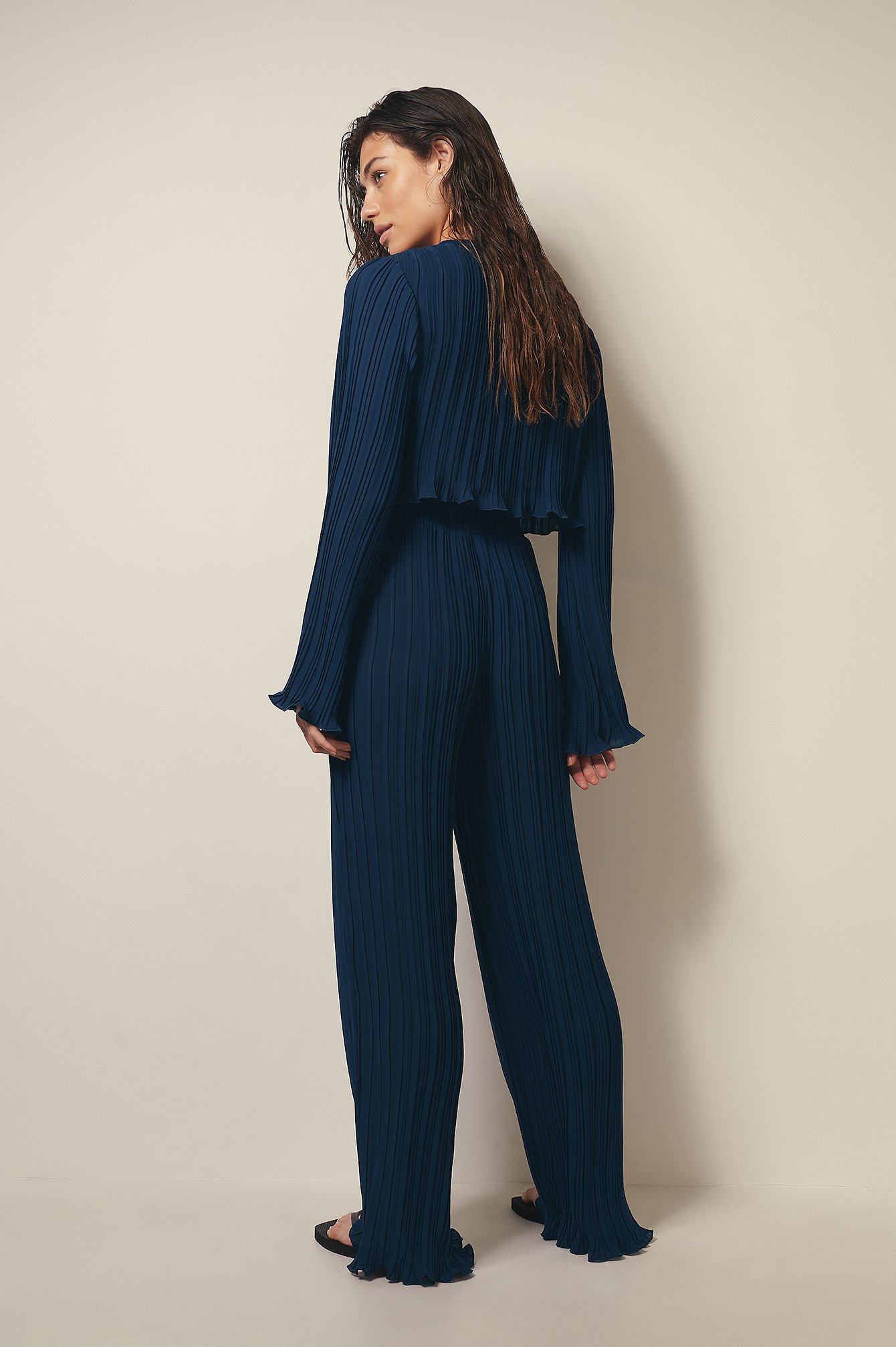 Midnight Blue Recycled Flowy Long Pants