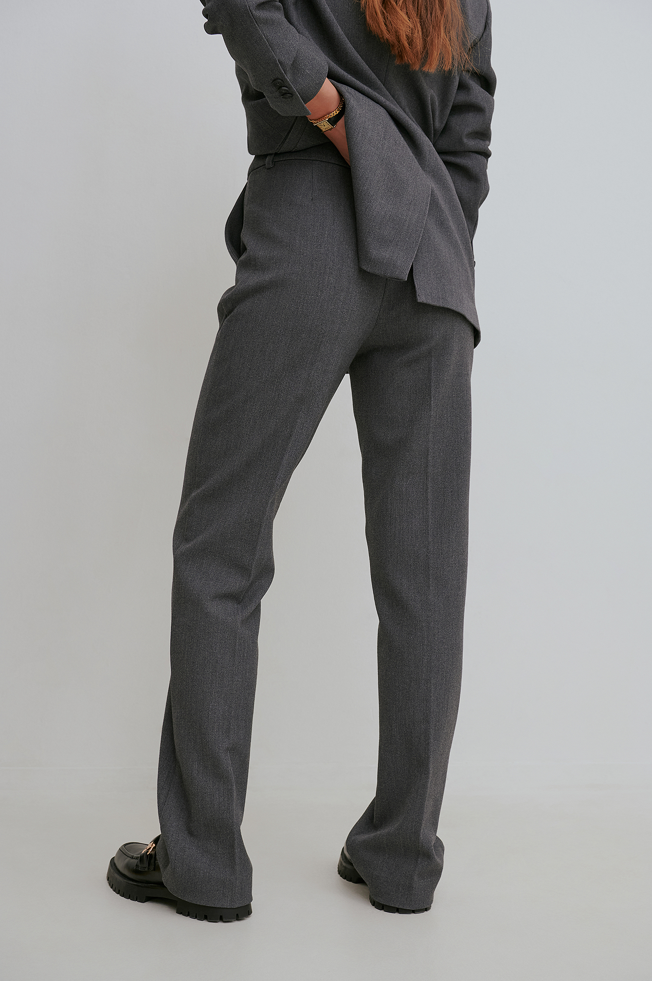 Loose Fitted Suit Pants Grey | na-kd.com