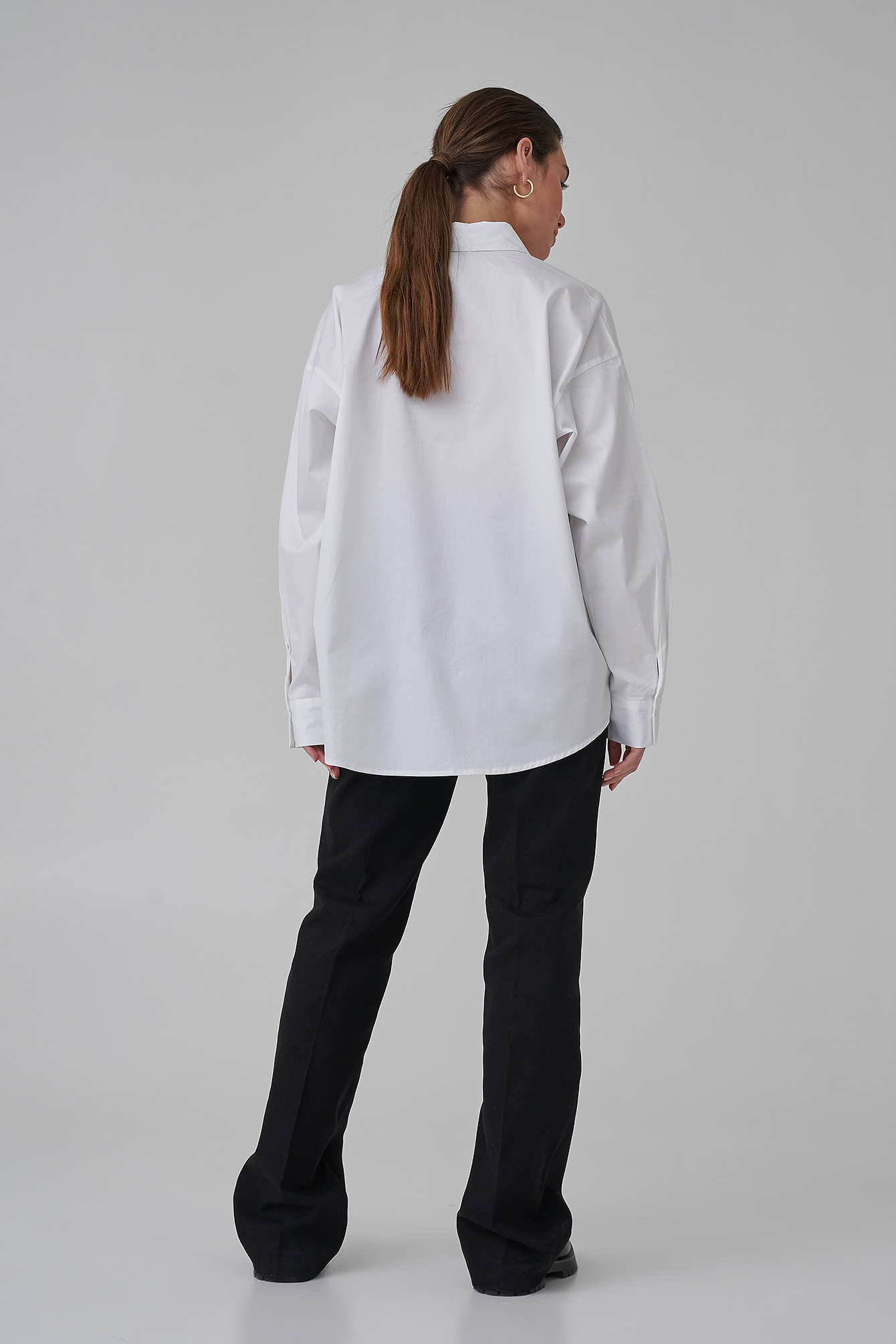 White Økologisk Oversized Bomullsskjorte