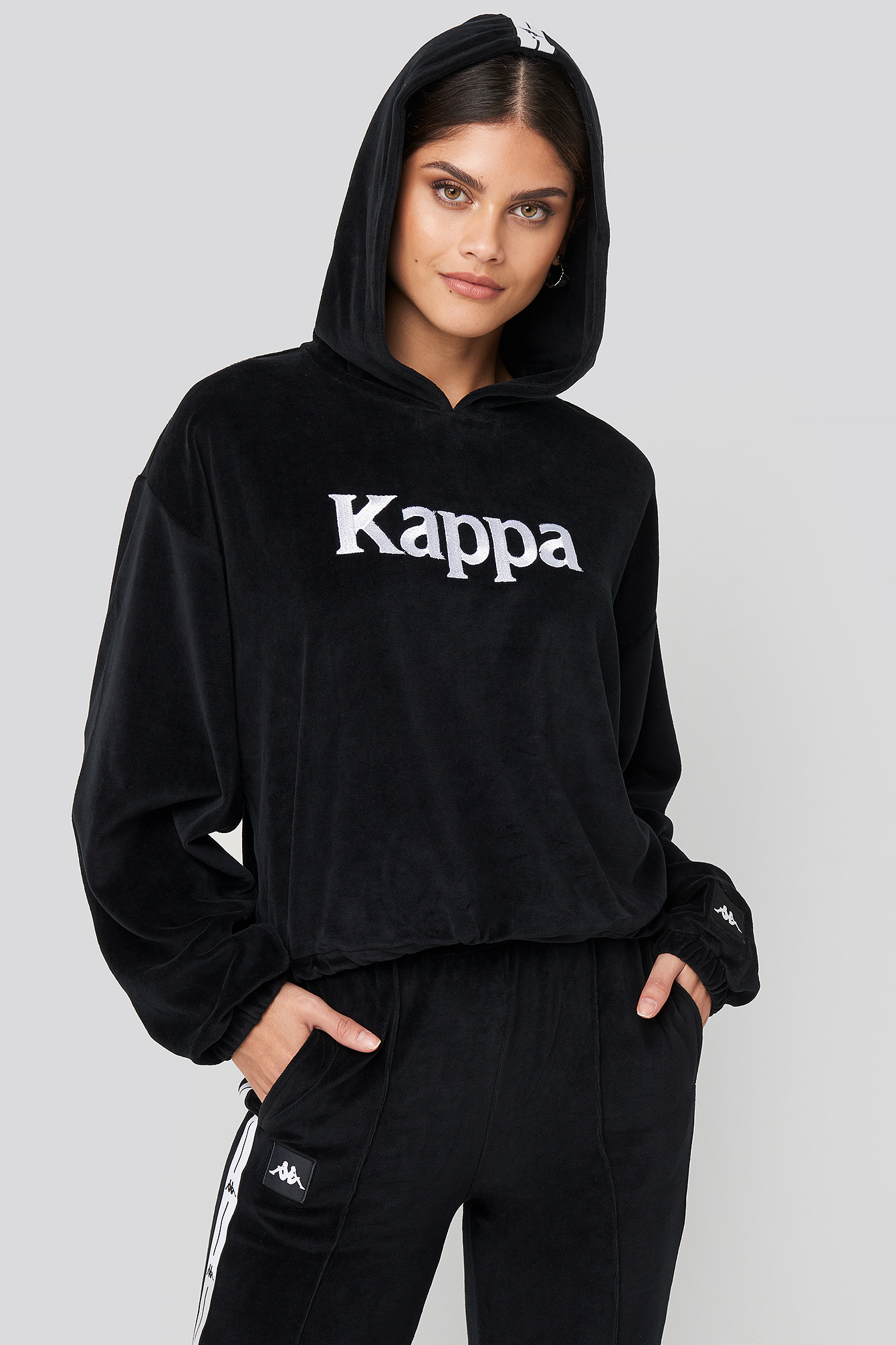 Belua Crop Hood Sweater Black/White