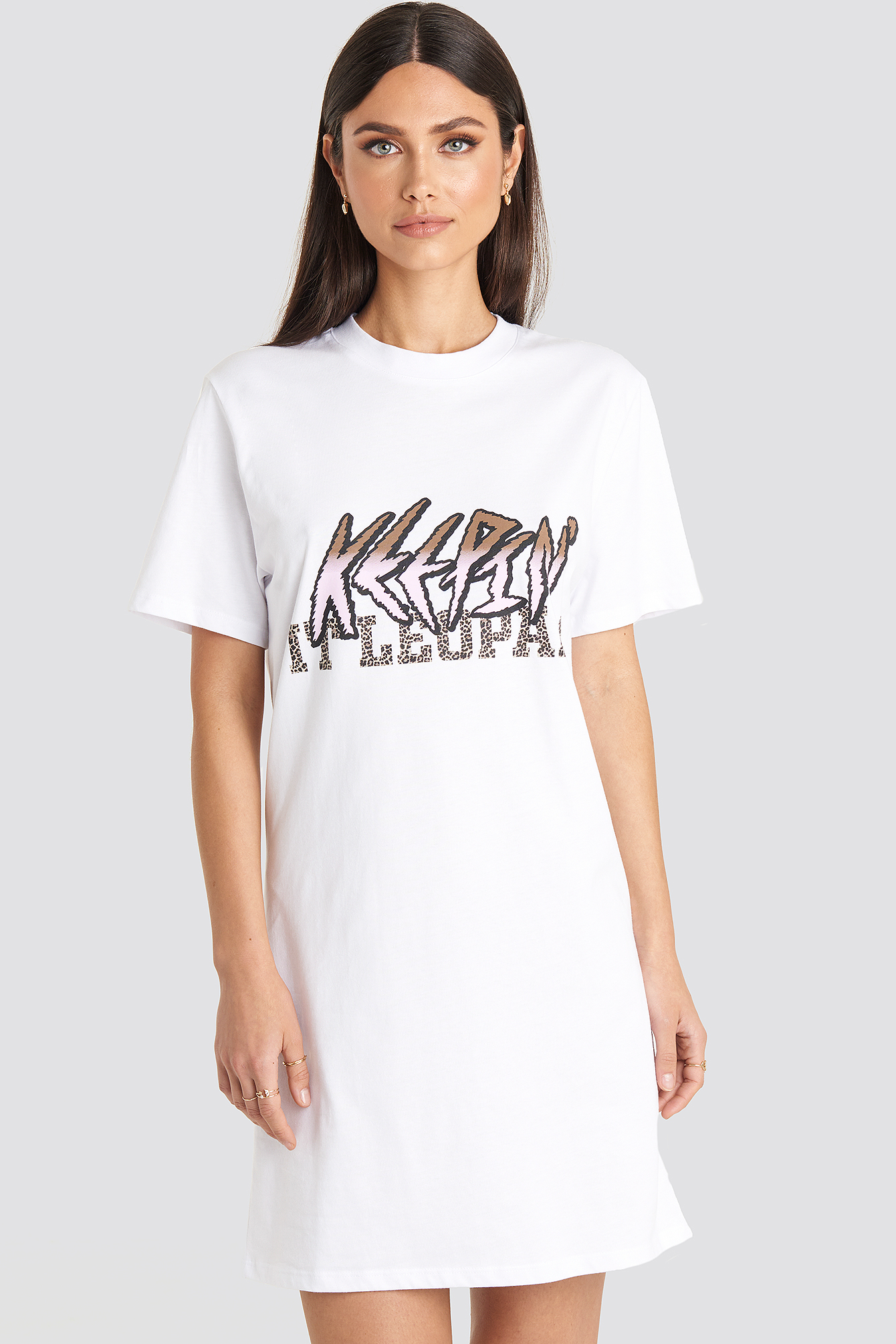 Mode Jurken T-shirt jurken Vila Clothes T-shirt jurk volledige print casual uitstraling 