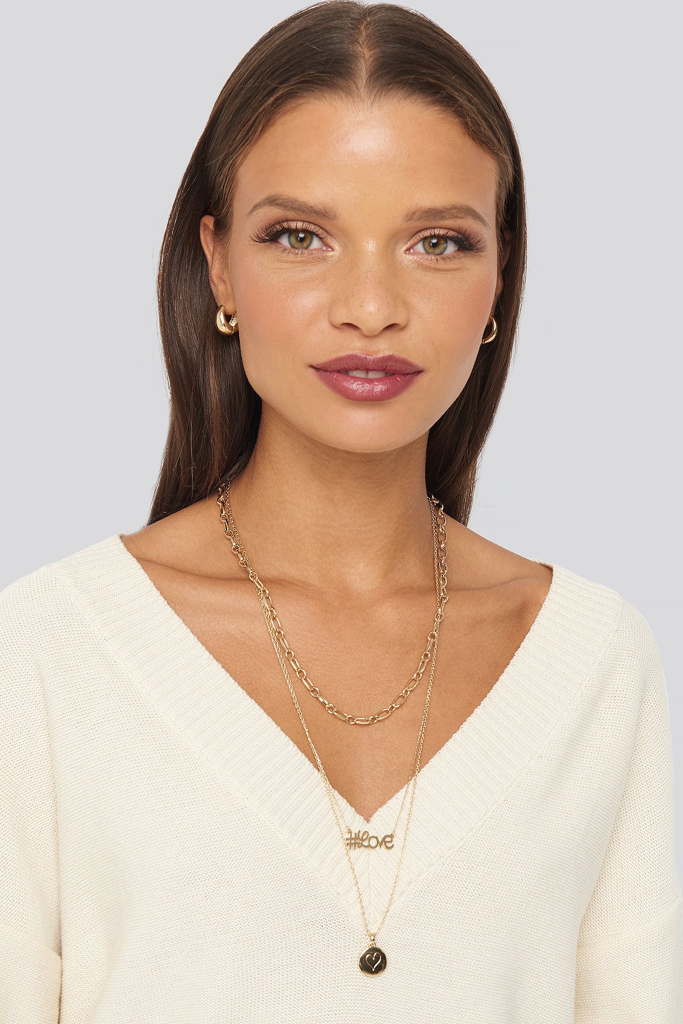 Triple Chain Necklace Gold