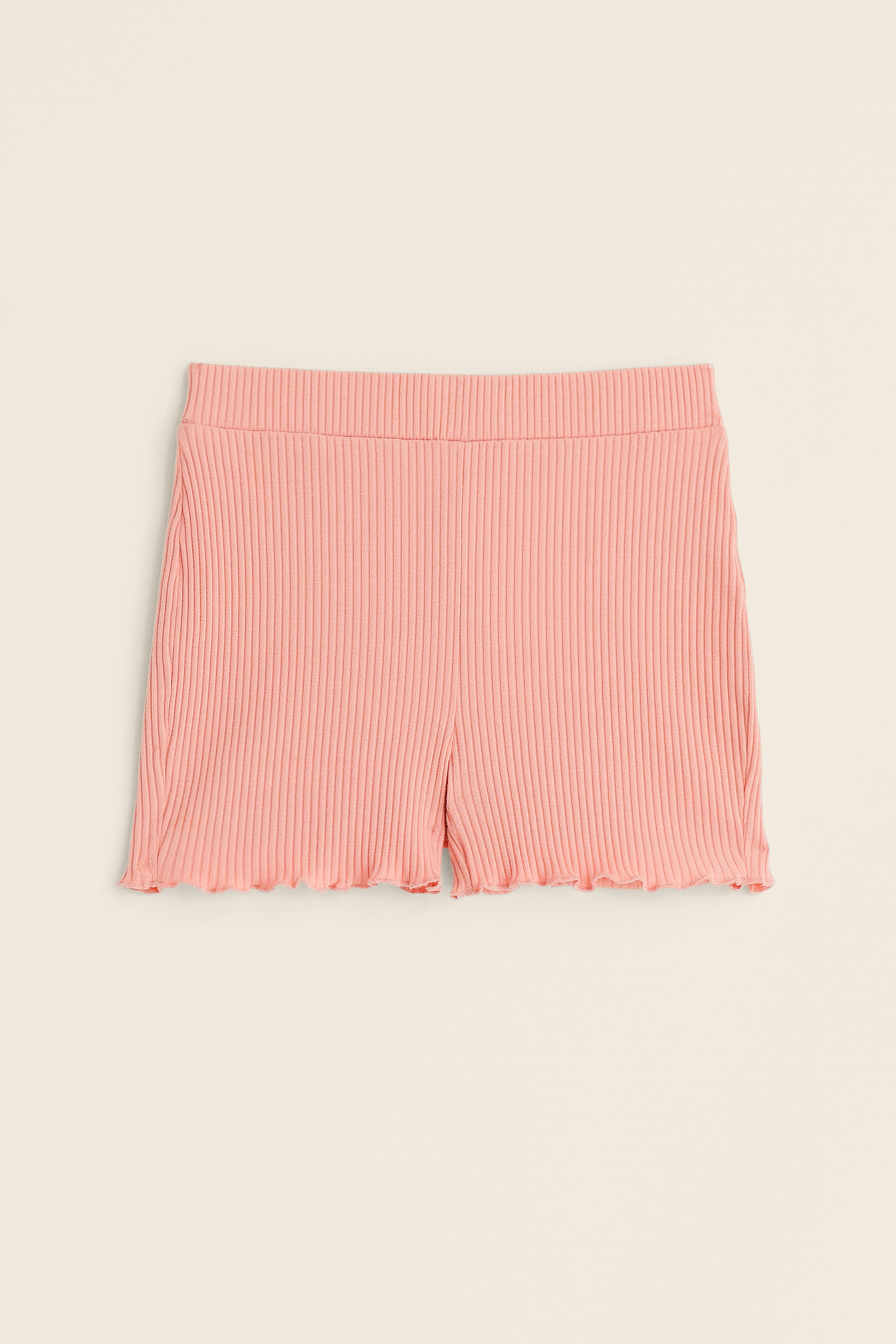 Damen Bekleidung Kurze Hosen Mini Shorts NA-KD Baumwolle KIDS by Gerippte Babylock-Shorts aus in Pink 