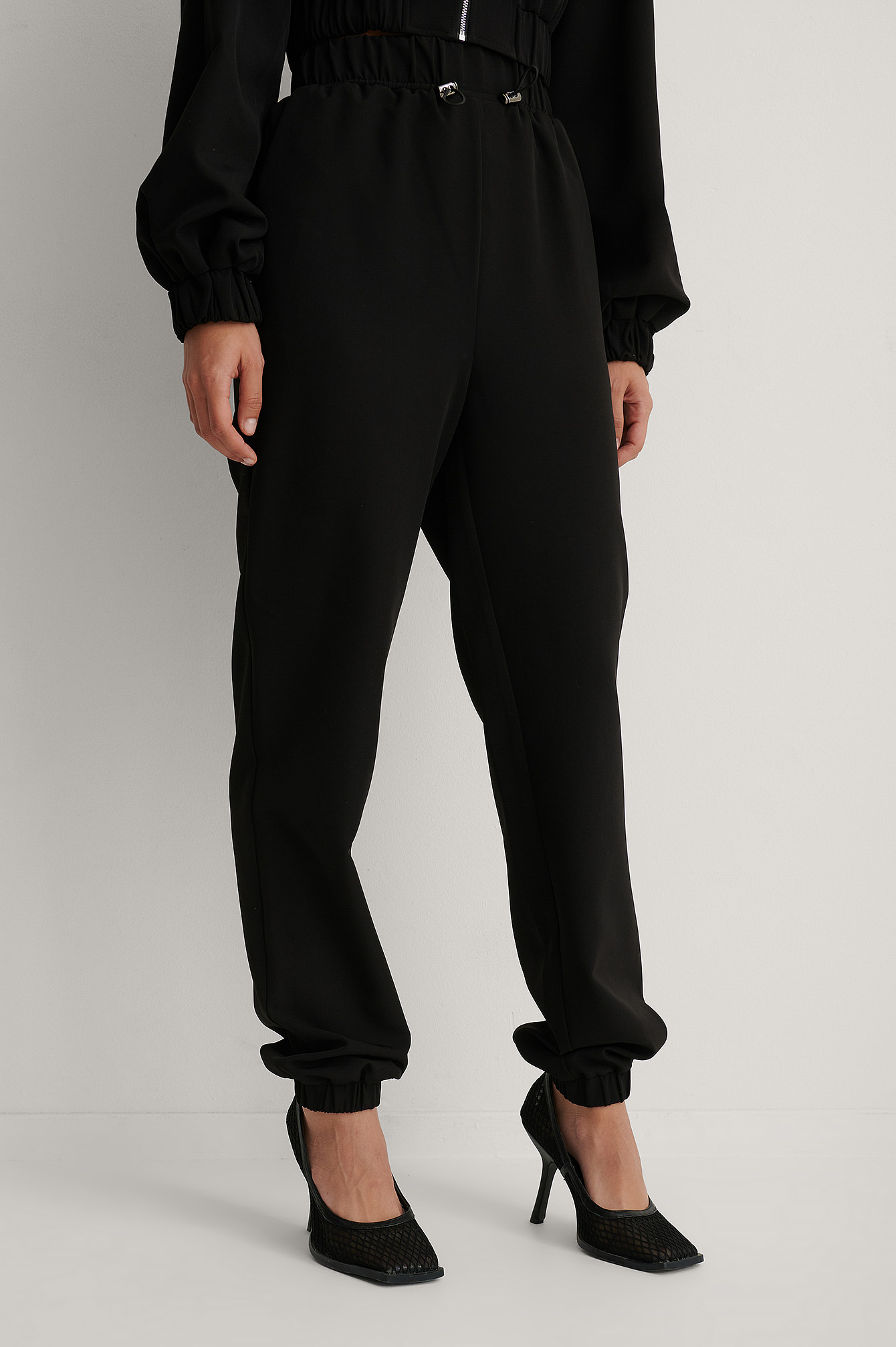KIM FEENSTRA X NA-KD Drawstring Trousers Black