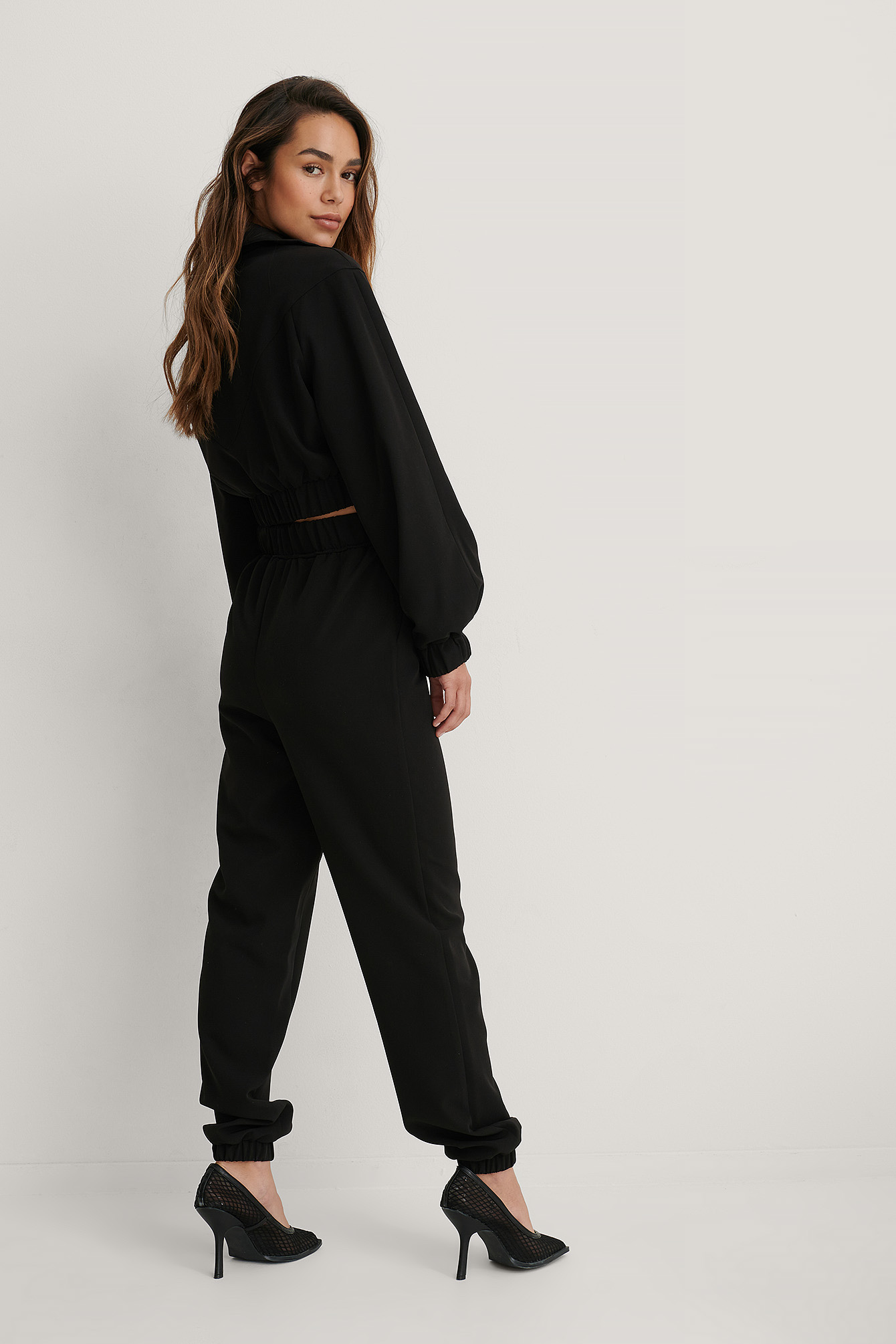 KIM FEENSTRA X NA-KD Drawstring Trousers Black