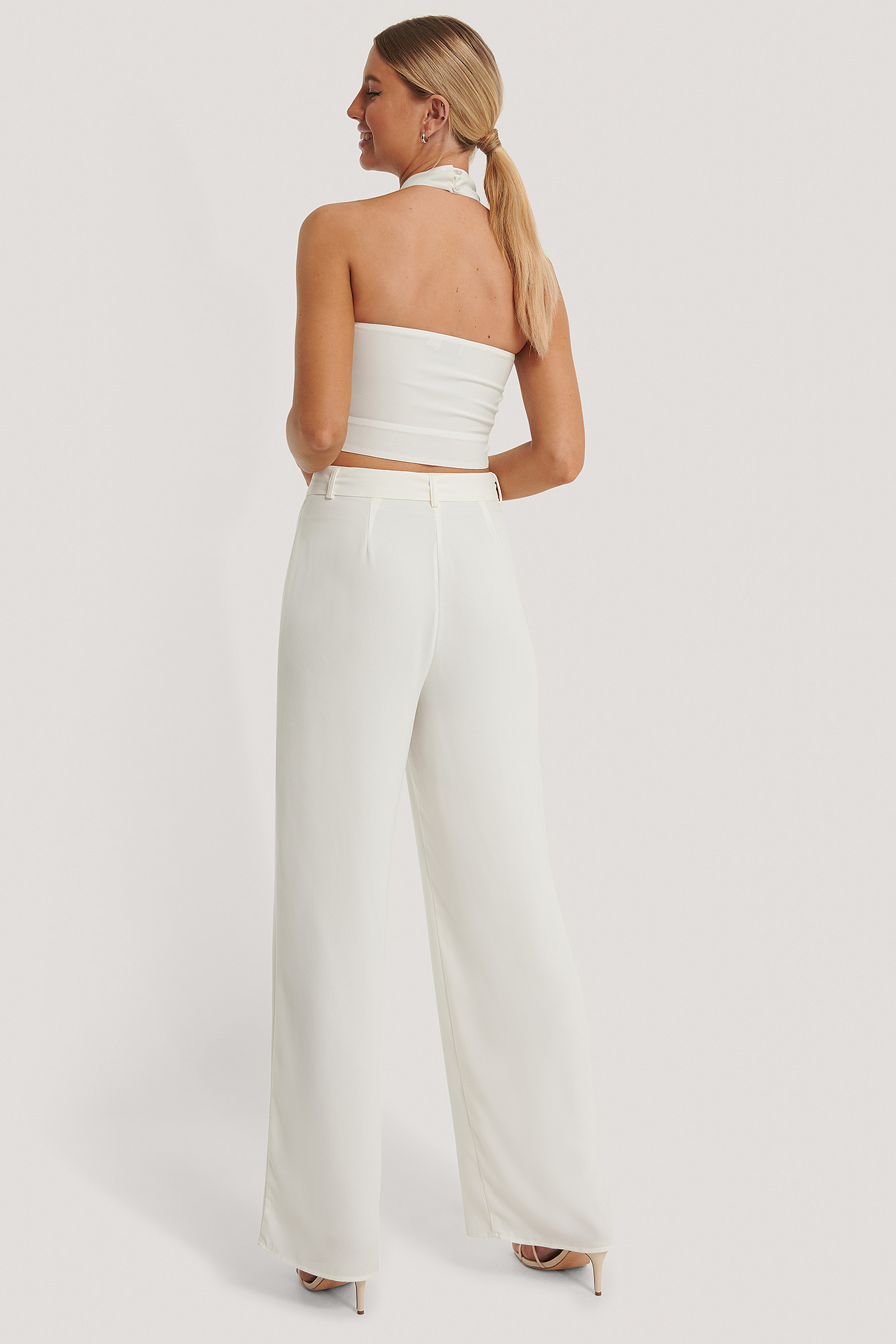 Loose Fit Belt Trousers Offwhite | na 