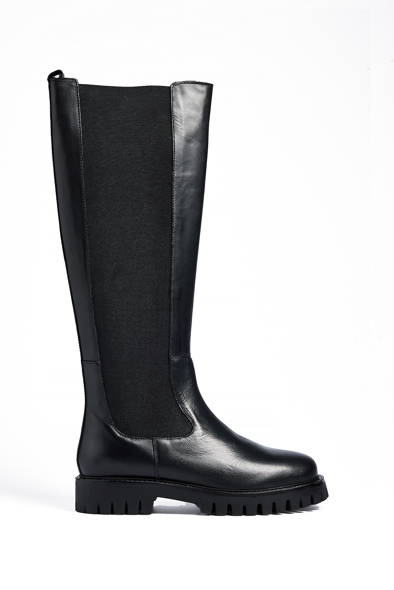 Premium Selection Elastiska knähöga stövlar i läder - Boots - Svart - EU 36 - NA-KD / NAKD