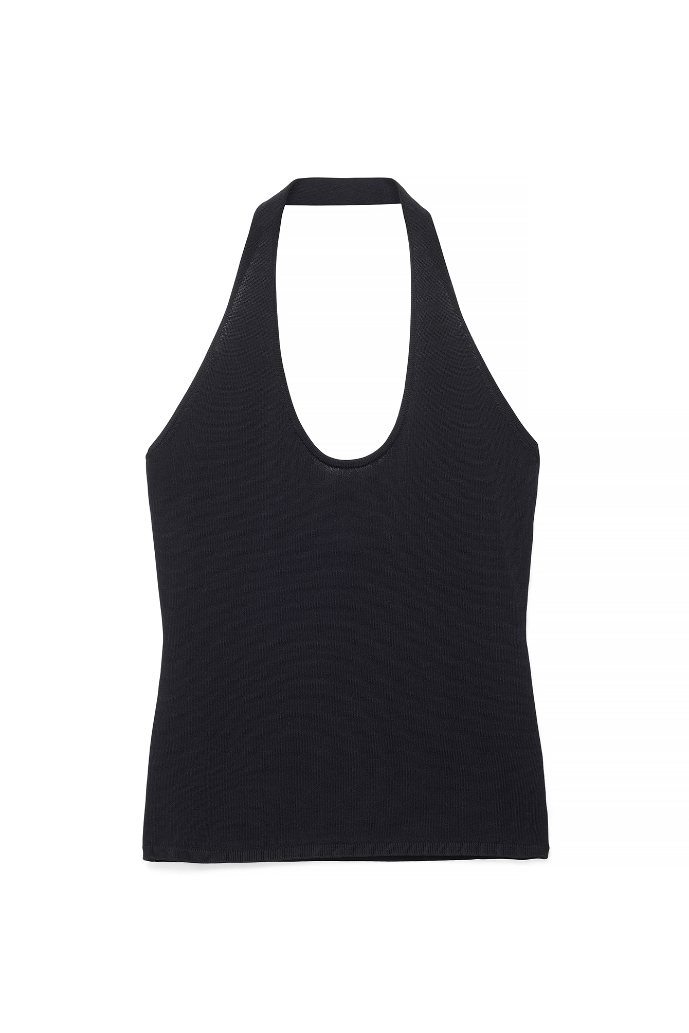 Black Knitted Halterneck Top