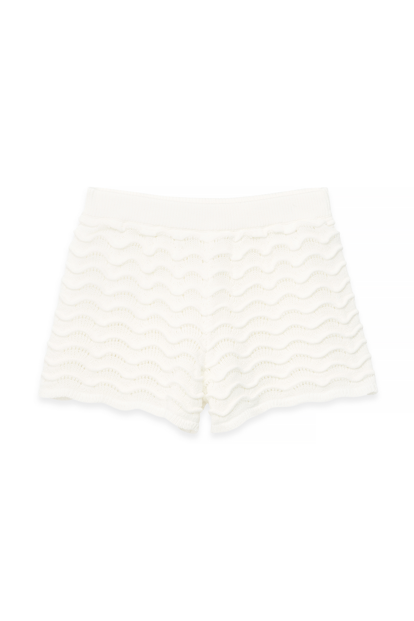 Offwhite Knitted Mini Shorts