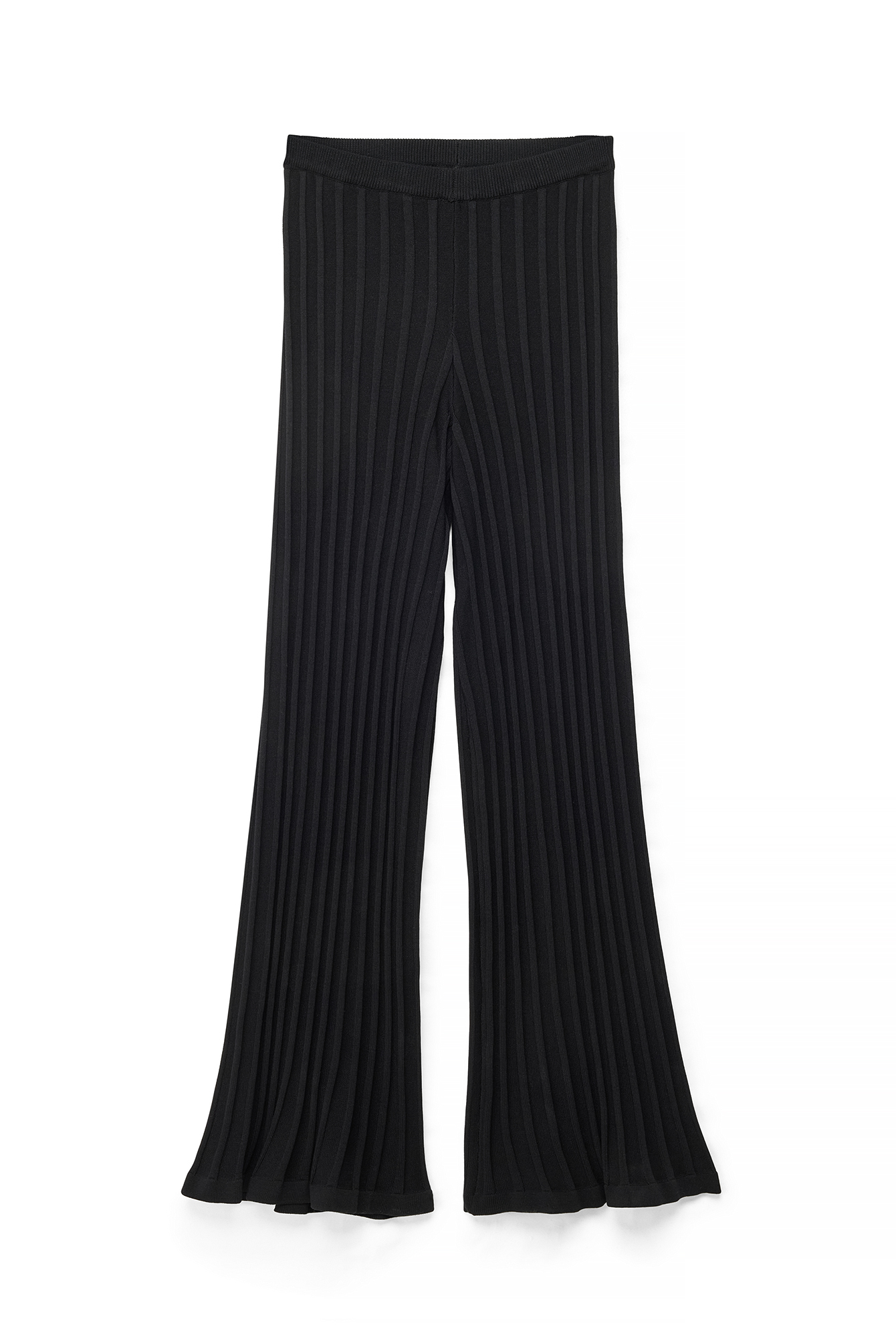 Black Ribbstickade byxor