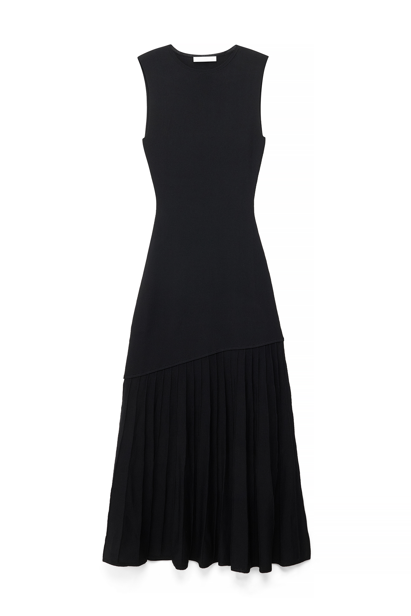 Black Knitted Sleeveless Combined Dress