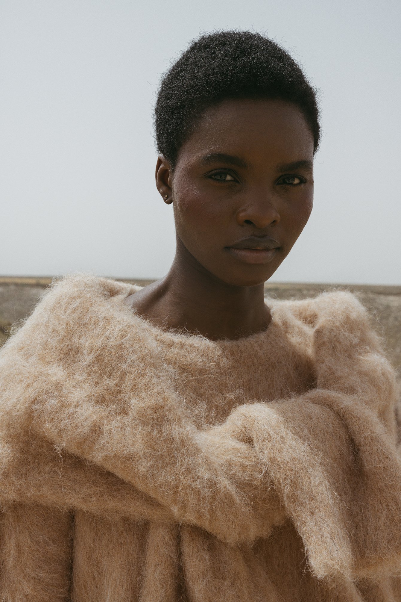 Premium Selection Knitted Alpaca Blend Oversized Sweater - Premium Quality - Beige - S (EU 34-36) - NA-KD / NAKD