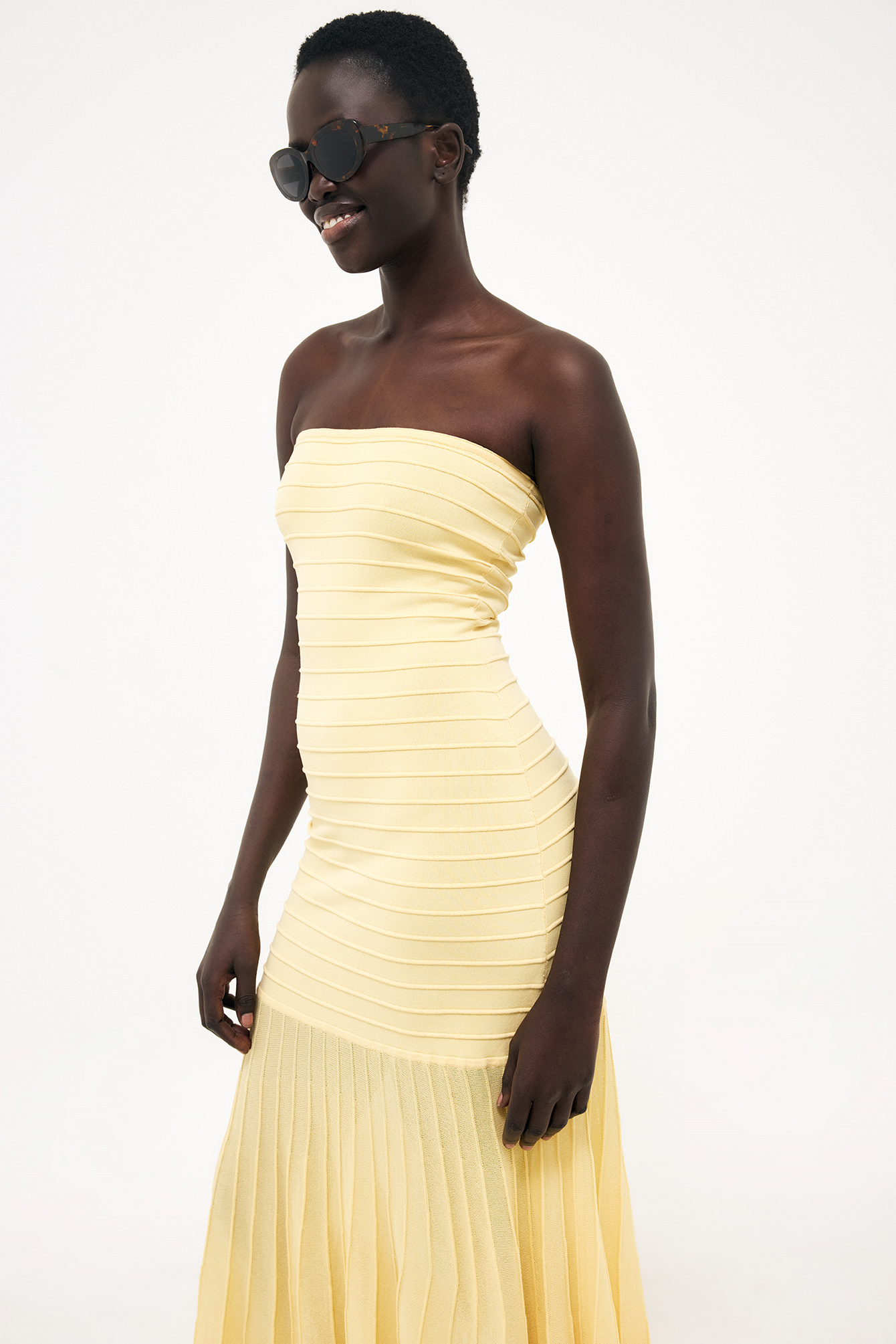 Womens Yellow Knitted Dresses | NA-KD