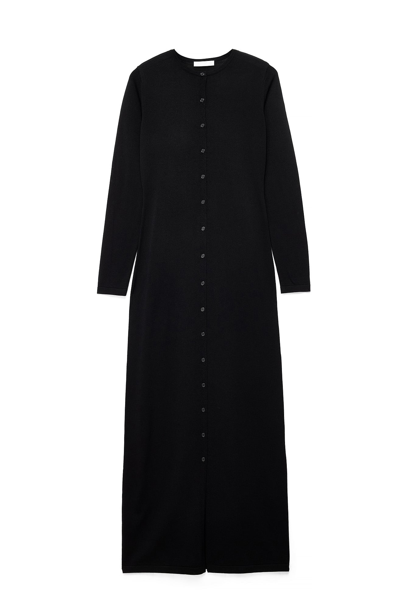 Black Knitted Button Detail Maxi Cardigan