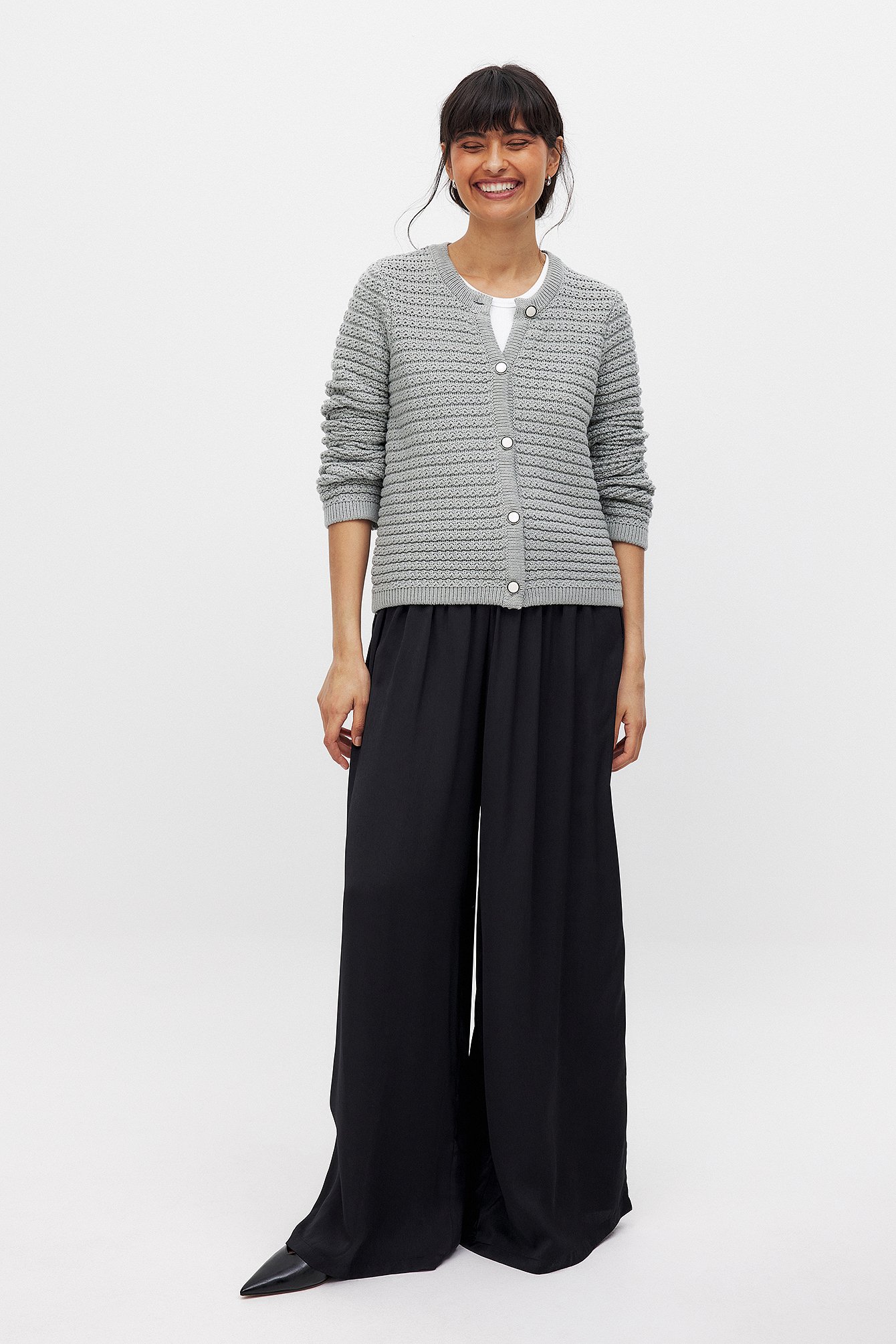 NA-KD Cardigan tricot - Gilets - Gris - S (EU 34-36) - NA-KD / NAKD