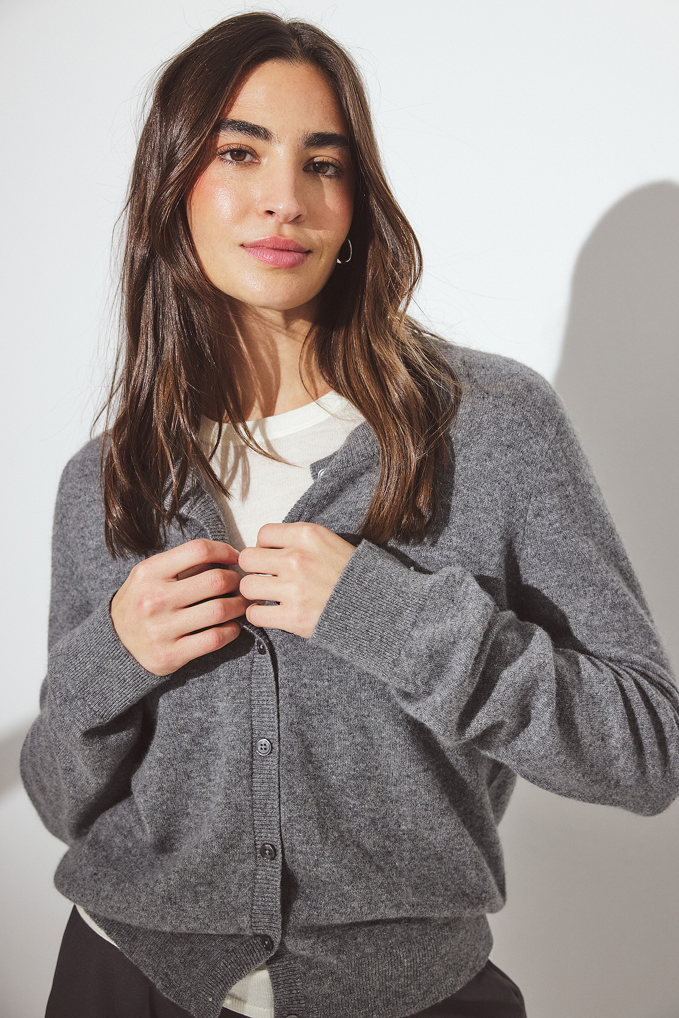 Premium Selection Strickjacke aus Kaschmir - Premiumqualität - Grau - S (EU 34-36) - NA-KD / NAKD