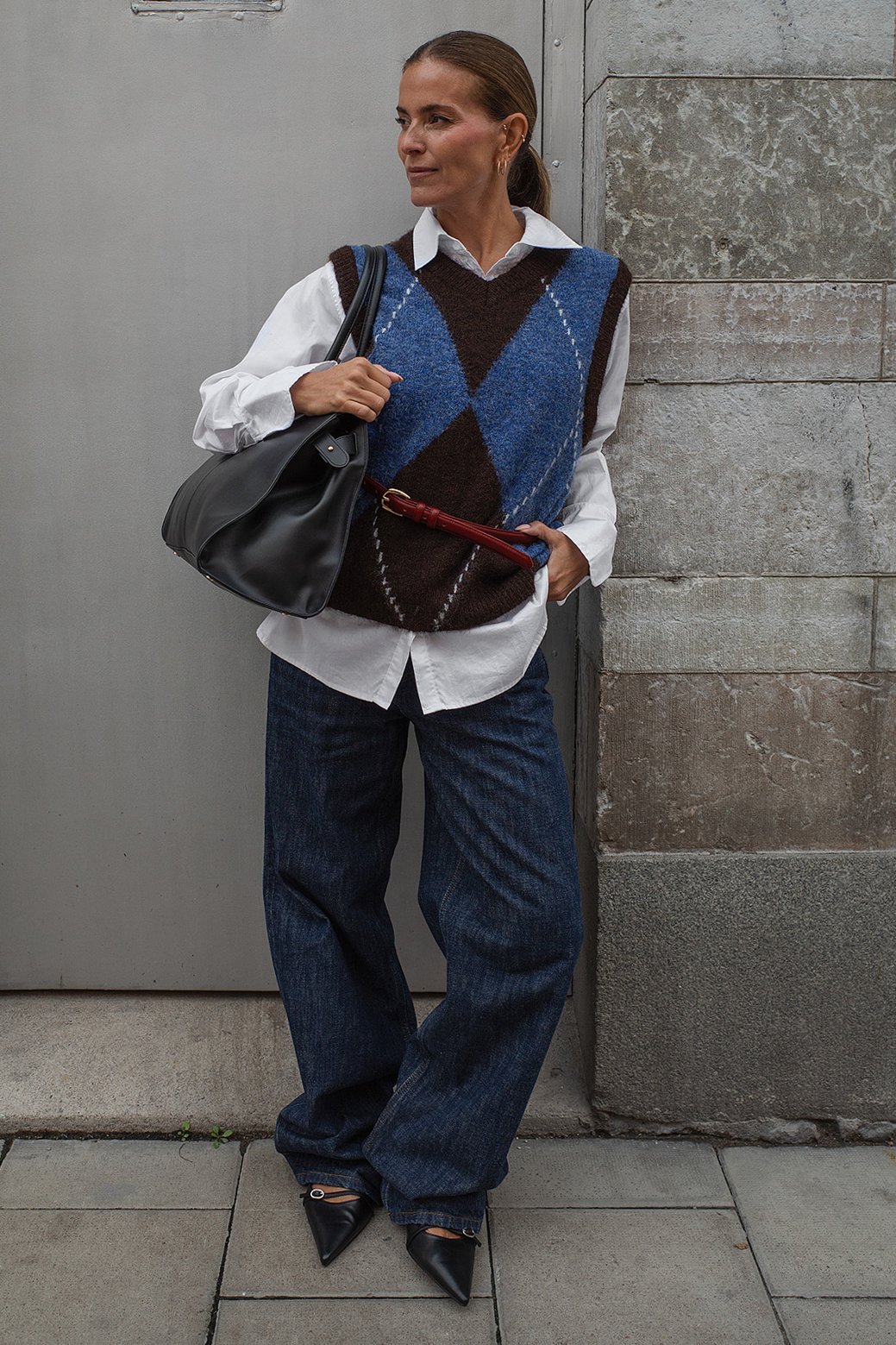 Janka Polliani x NA-KD Stickad rutig väst - Stickade västar - CheckeRöd - S (EU 34-36) - NA-KD / NAKD