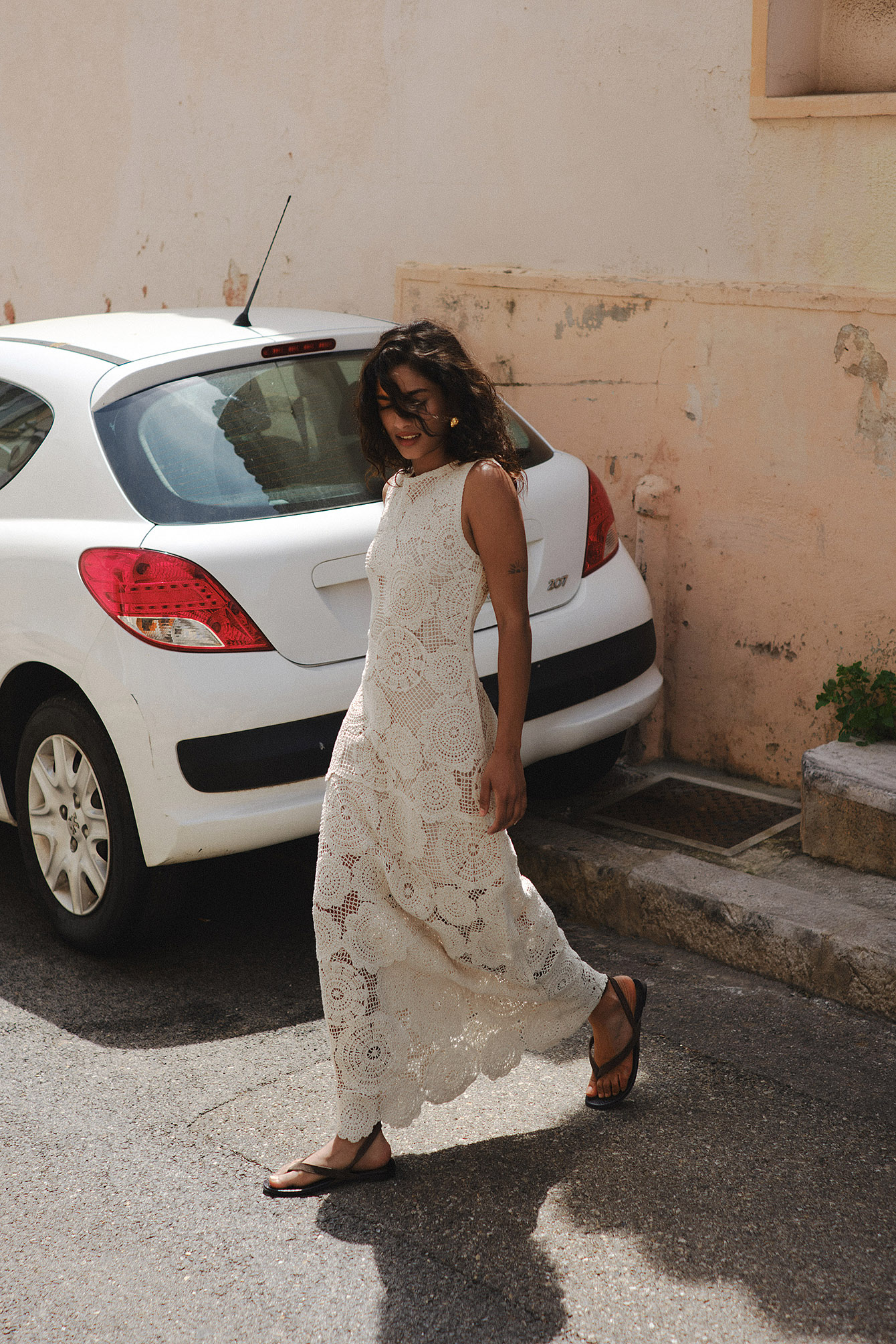 Knitted Crochet Midi Dress
