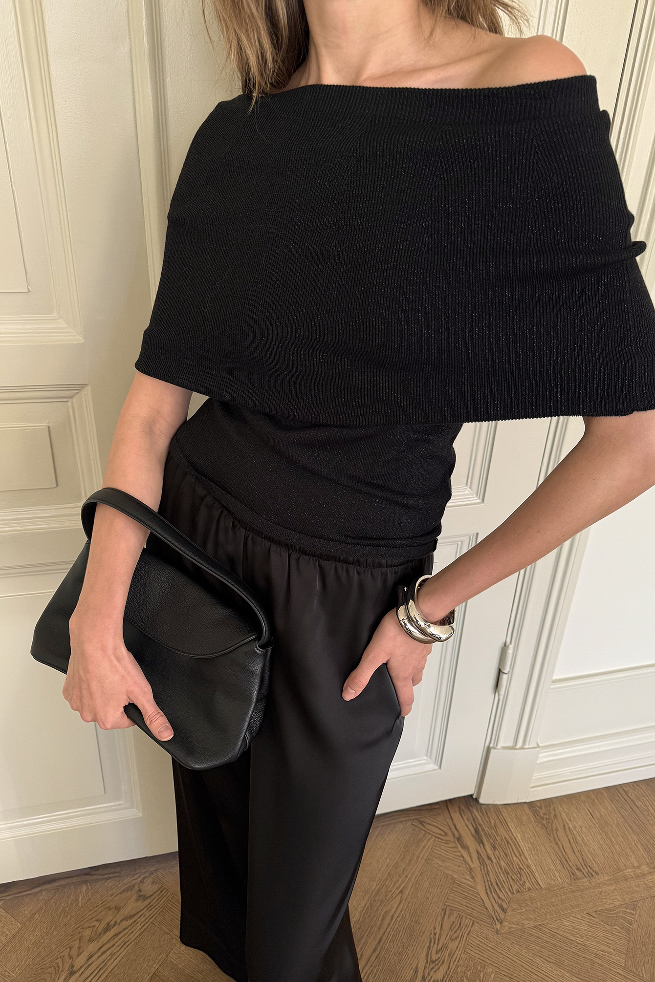 Draped lurex top