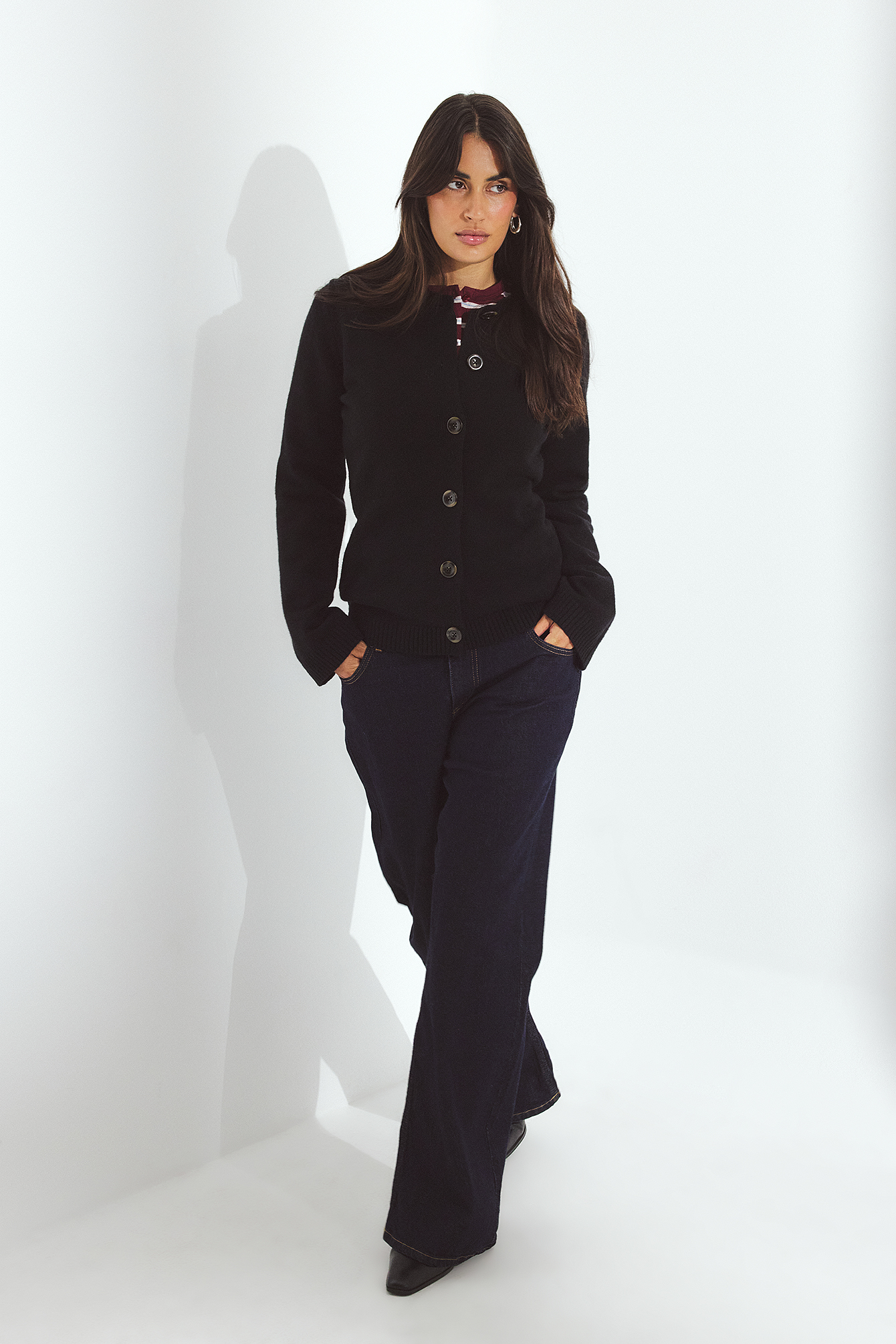 Fitted knitted cardigan