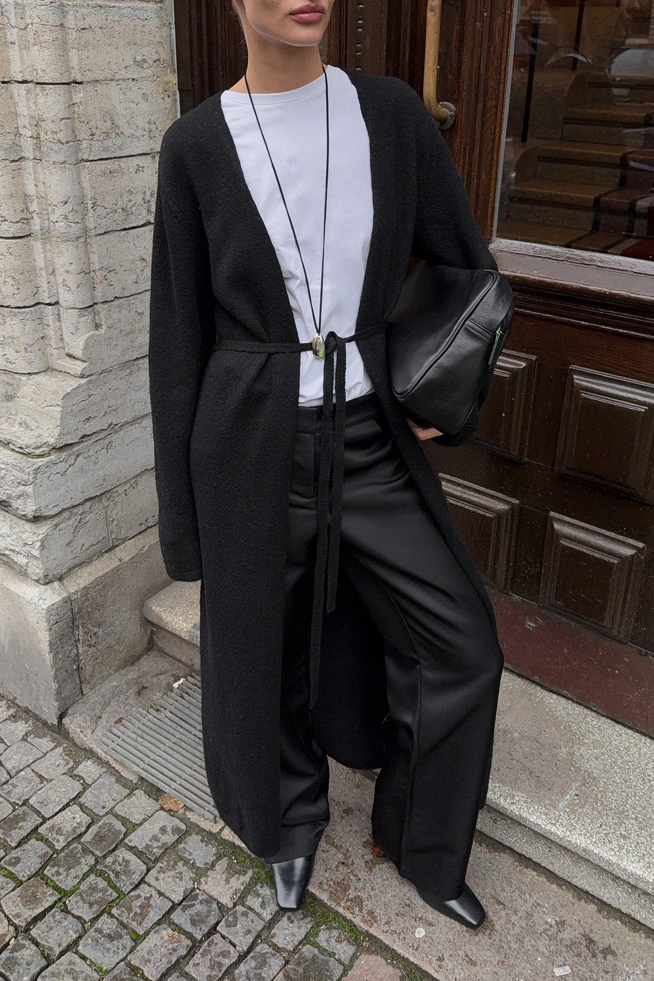 NA-KD Knitted Maxi Cardigan - Cardigans - Black - M (EU 38-40) - NA-KD / NAKD