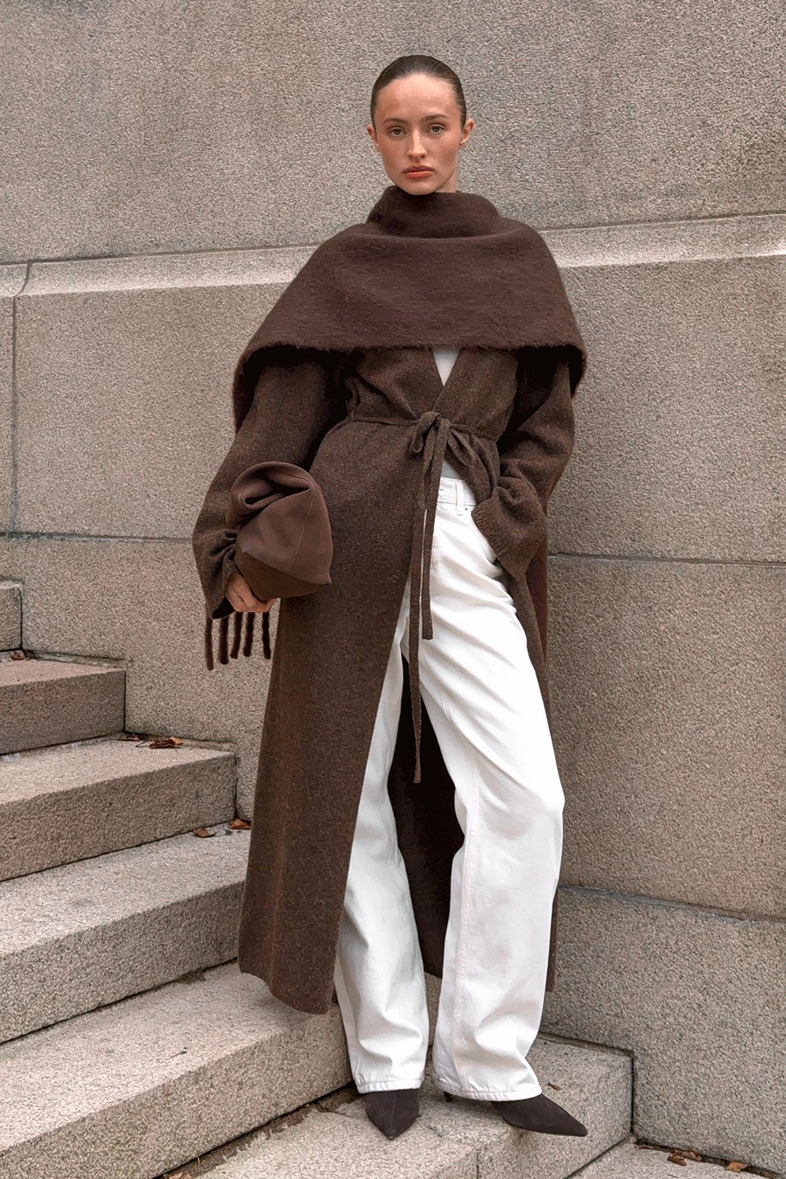 NA-KD Knitted Maxi Cardigan - Cardigans - Brown - M (EU 38-40) - NA-KD / NAKD