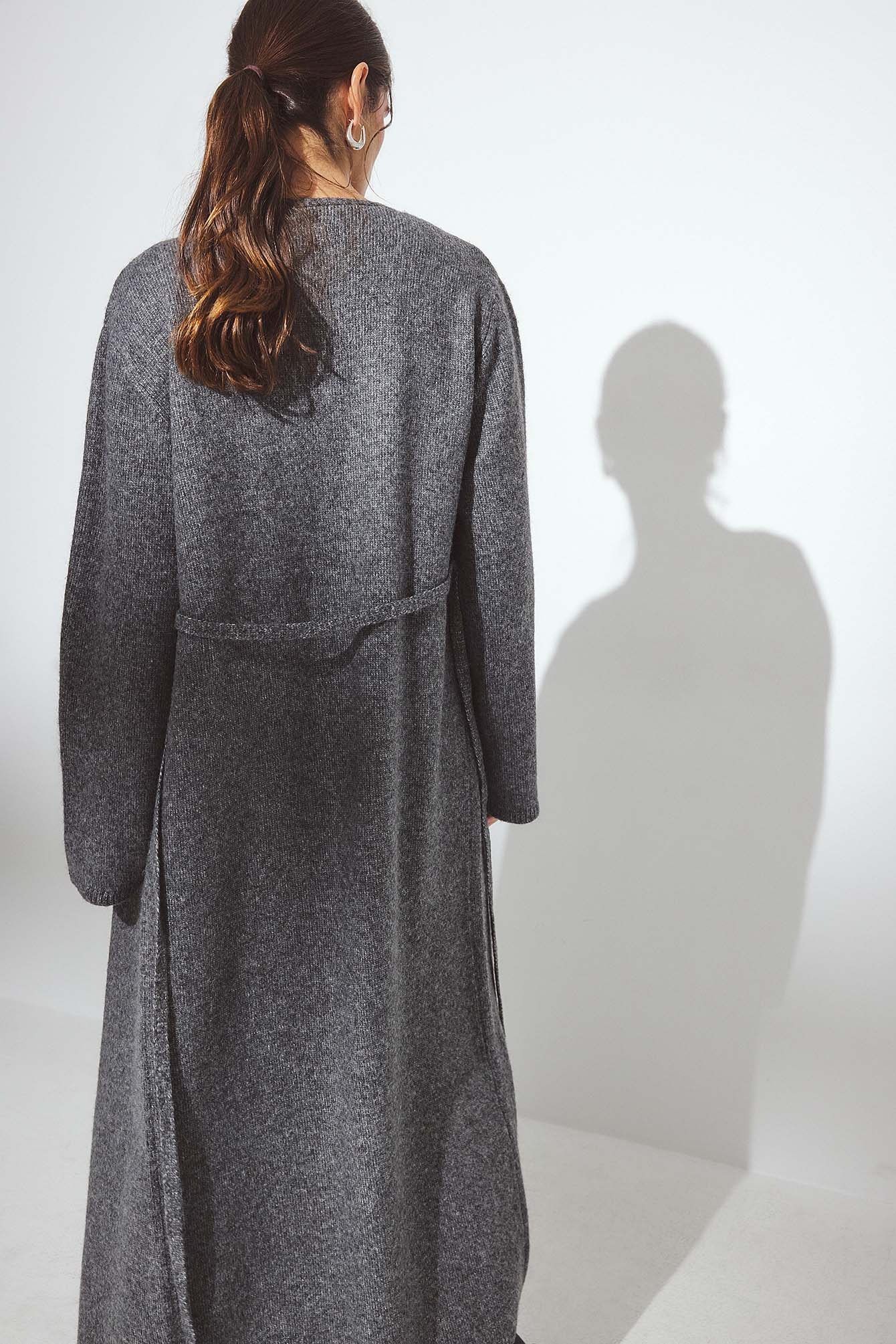 NA-KD Knitted Maxi Cardigan - Cardigans - Grey - S (EU 34-36) - NA-KD / NAKD