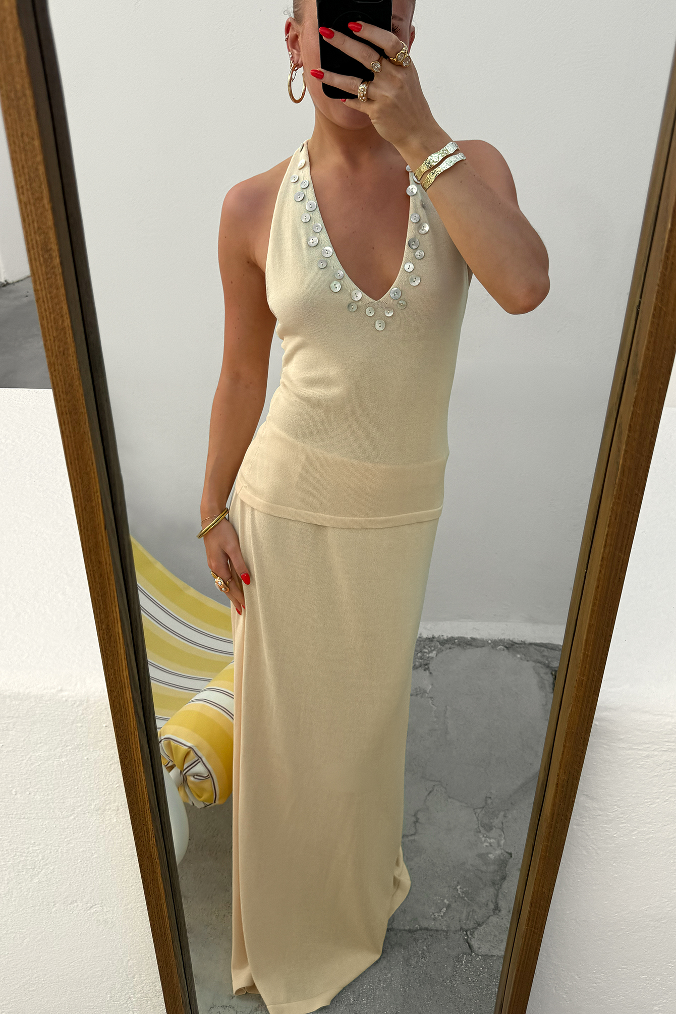 Scandivv x NA-KD Knitted Maxi Skirt - Summer Sets - Yellow - S - NA-KD / NAKD